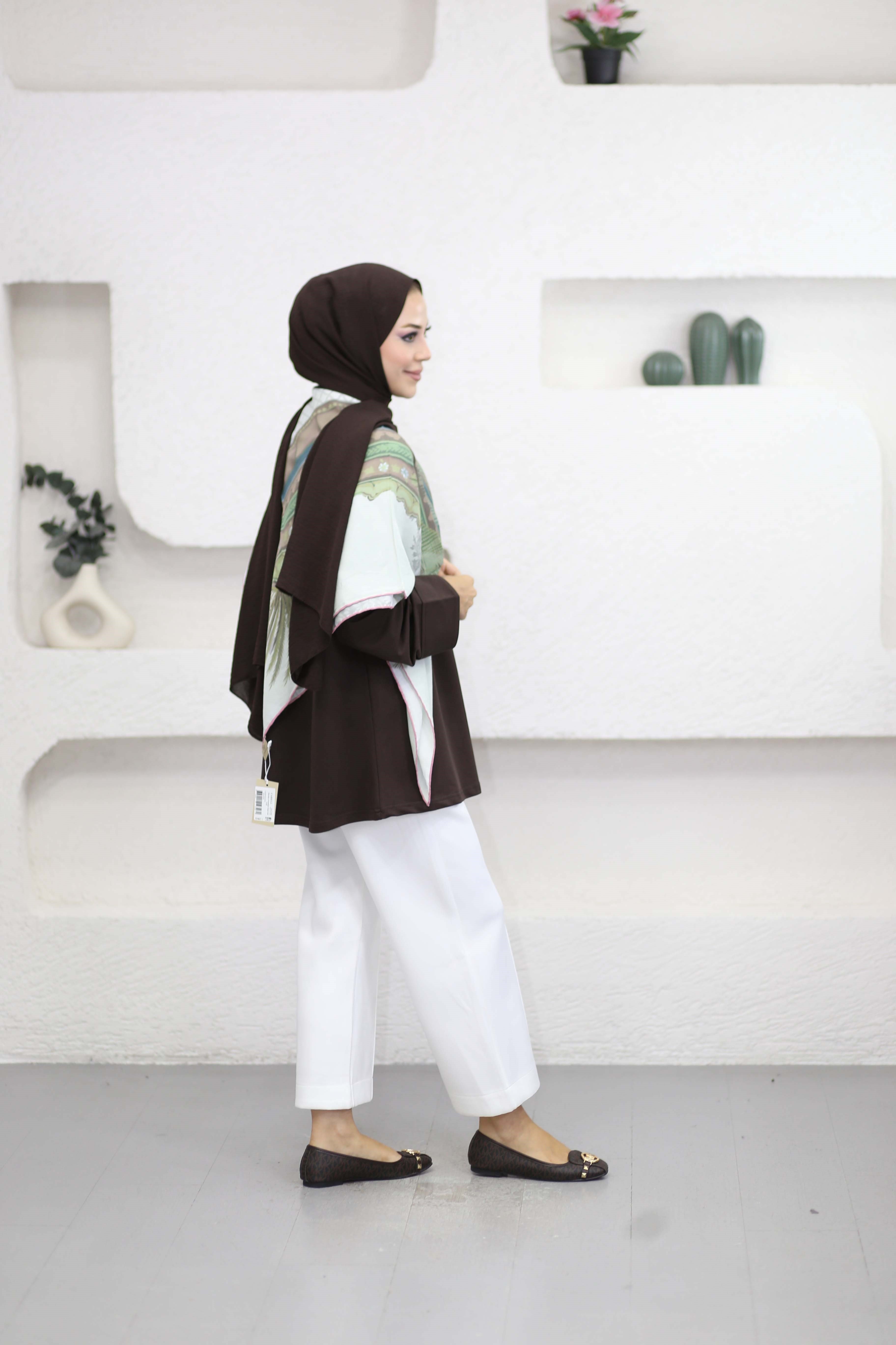 Dikiş Detaylı Sweat Kahverengi 3068