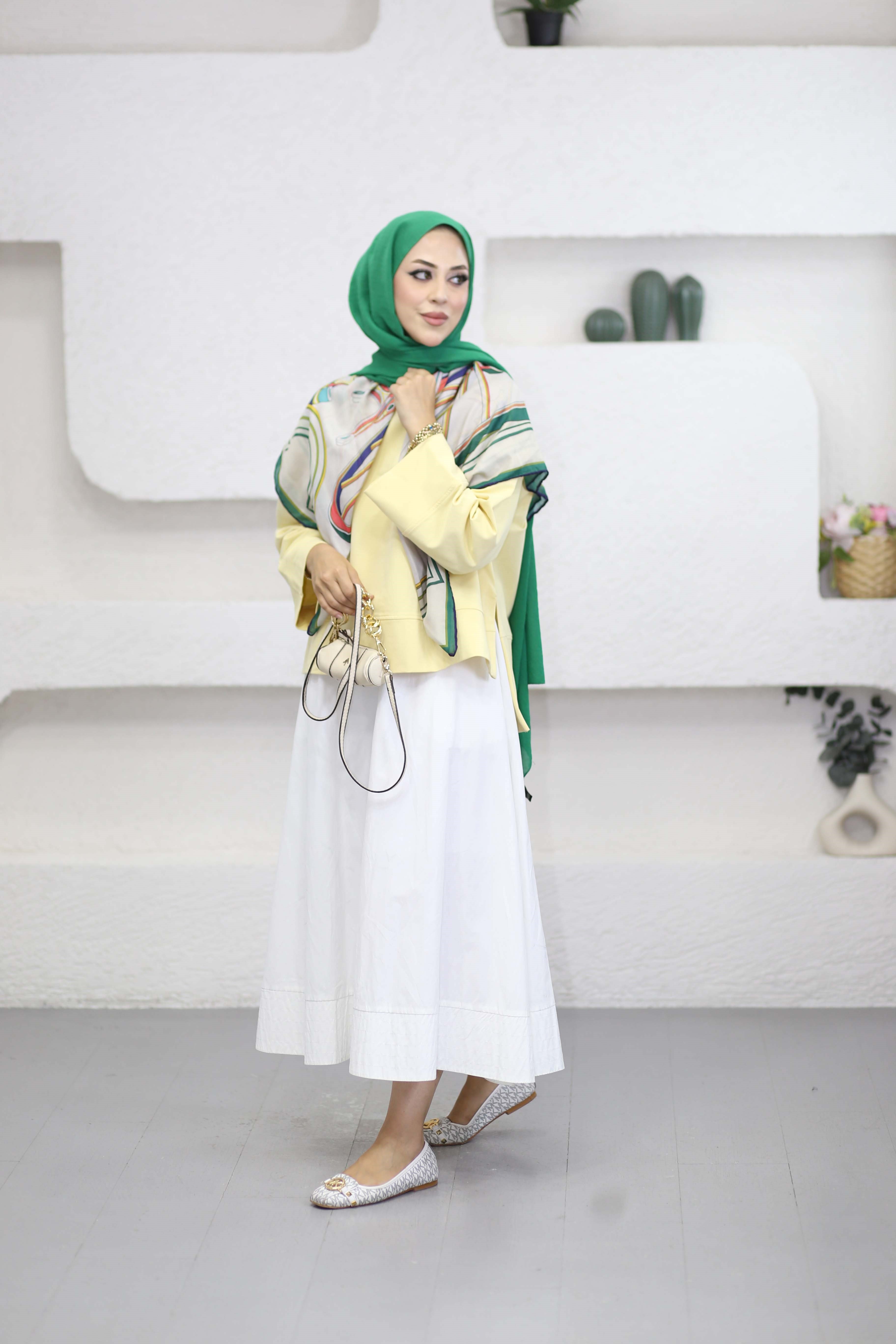 Yırtmaçlı Basıc Sweat Sarı 32560