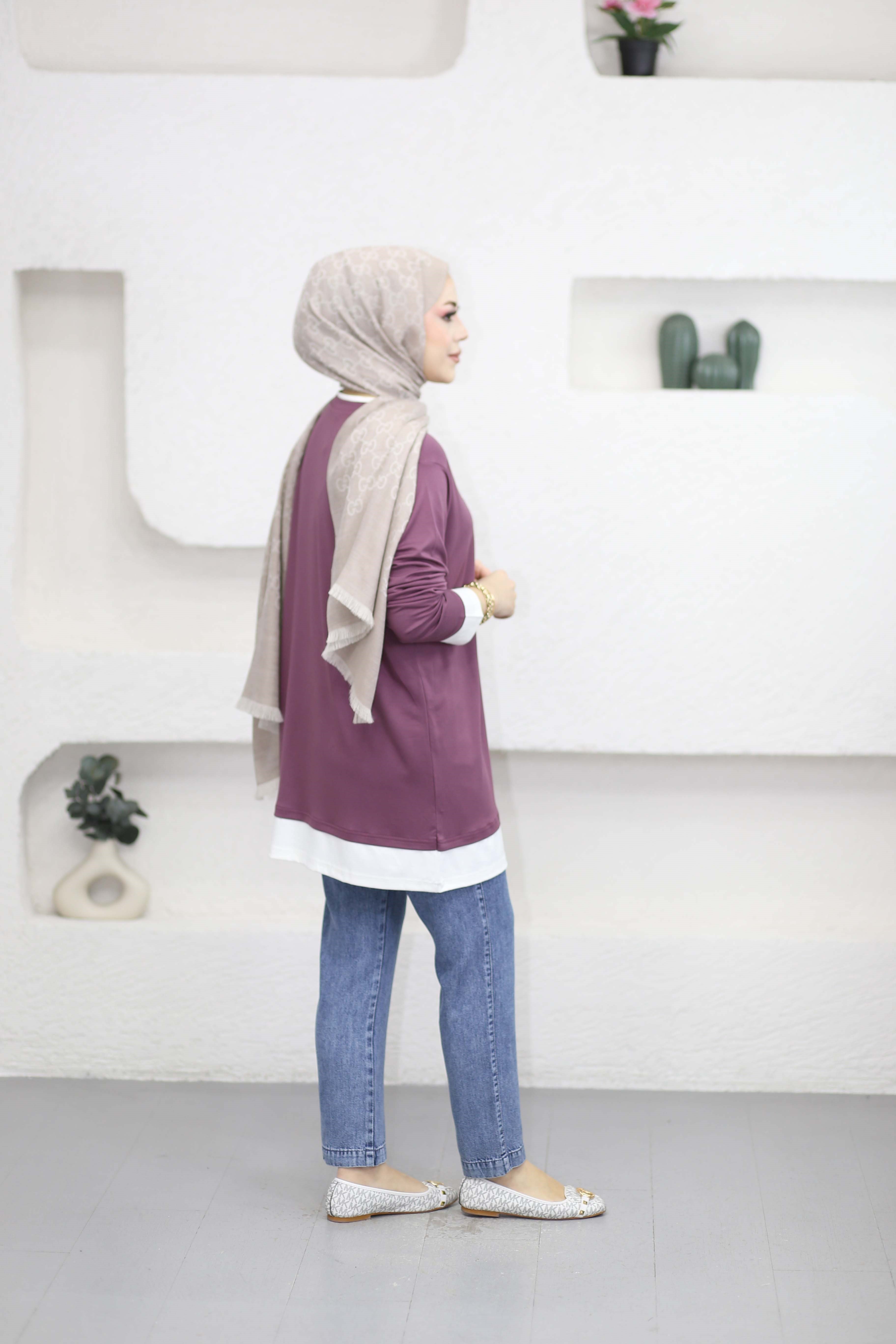 Basıc Penye Tunik Mürdüm 6447