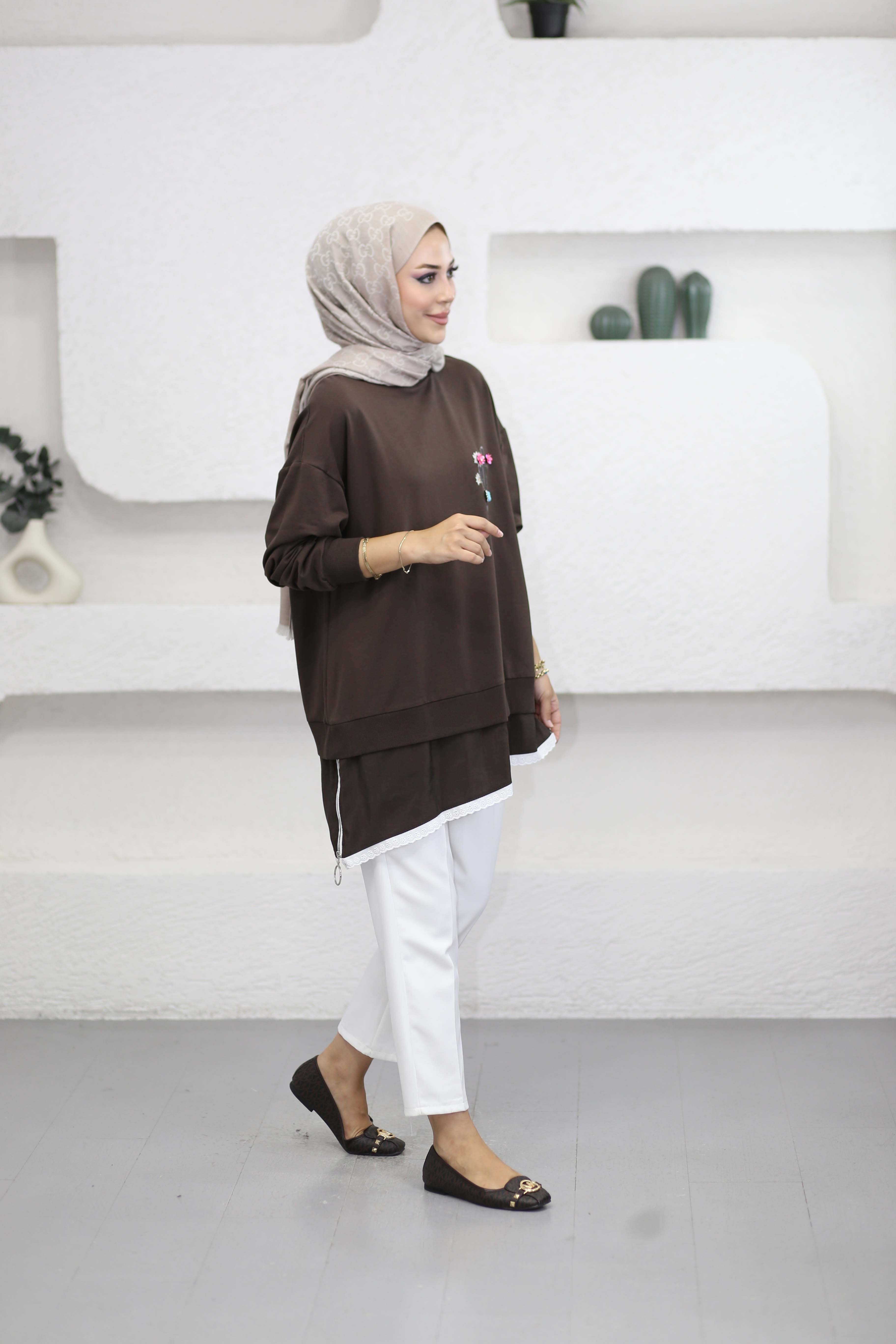 Olivie Sweat Kahverengi 10818
