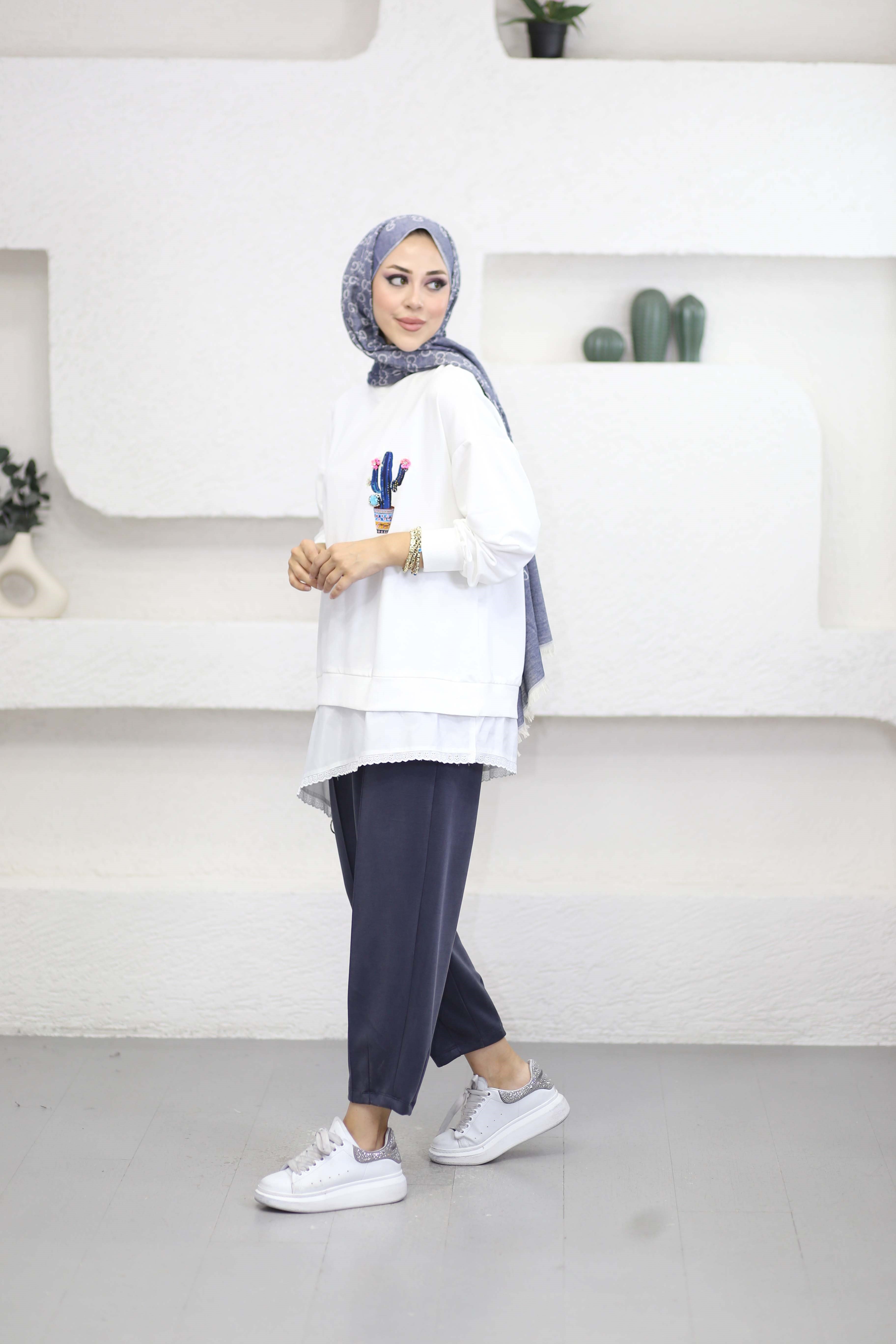 Olivie Sweat Beyaz 10818