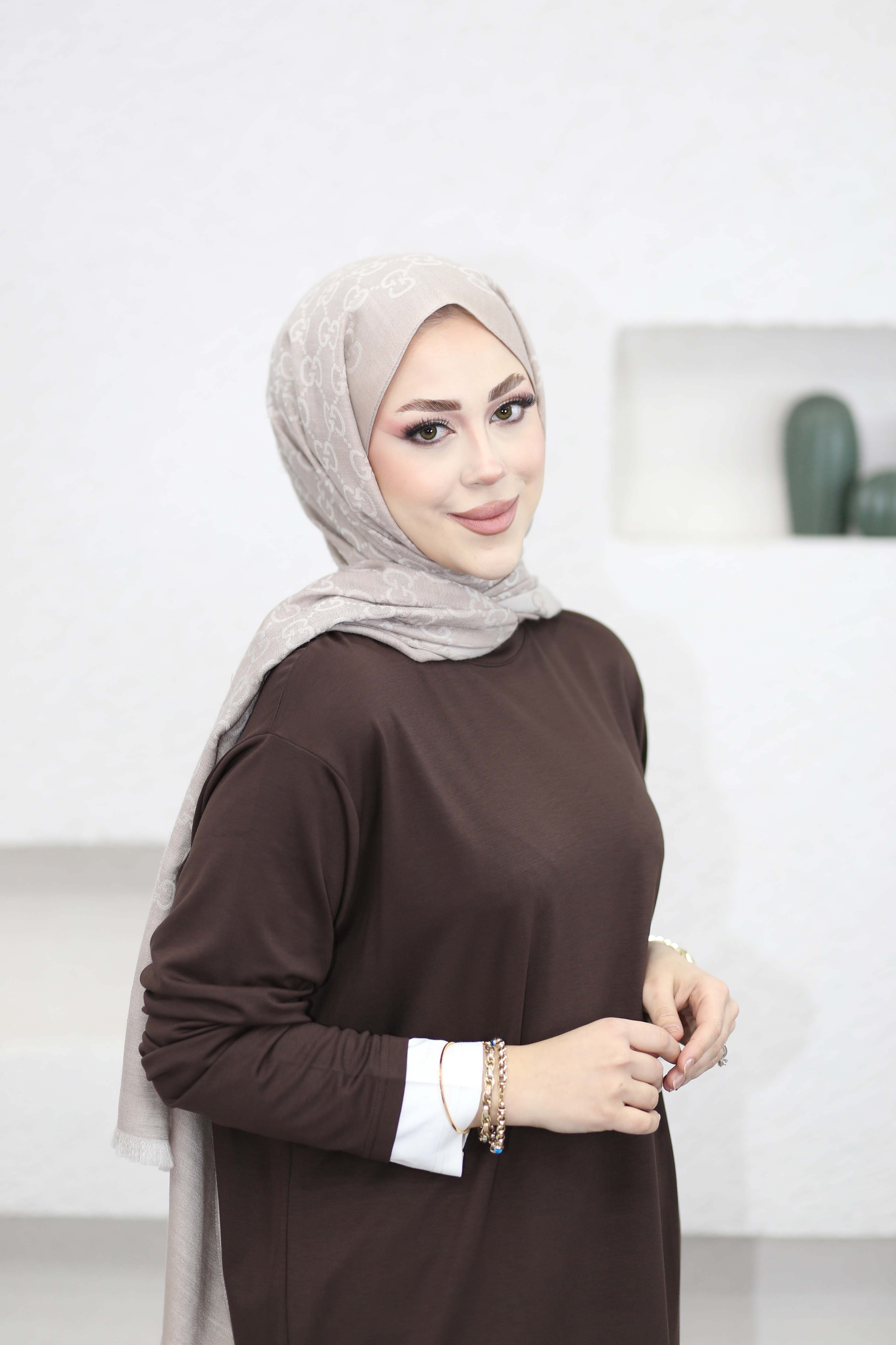 Basıc Penye Tunik Kahverengi 6447