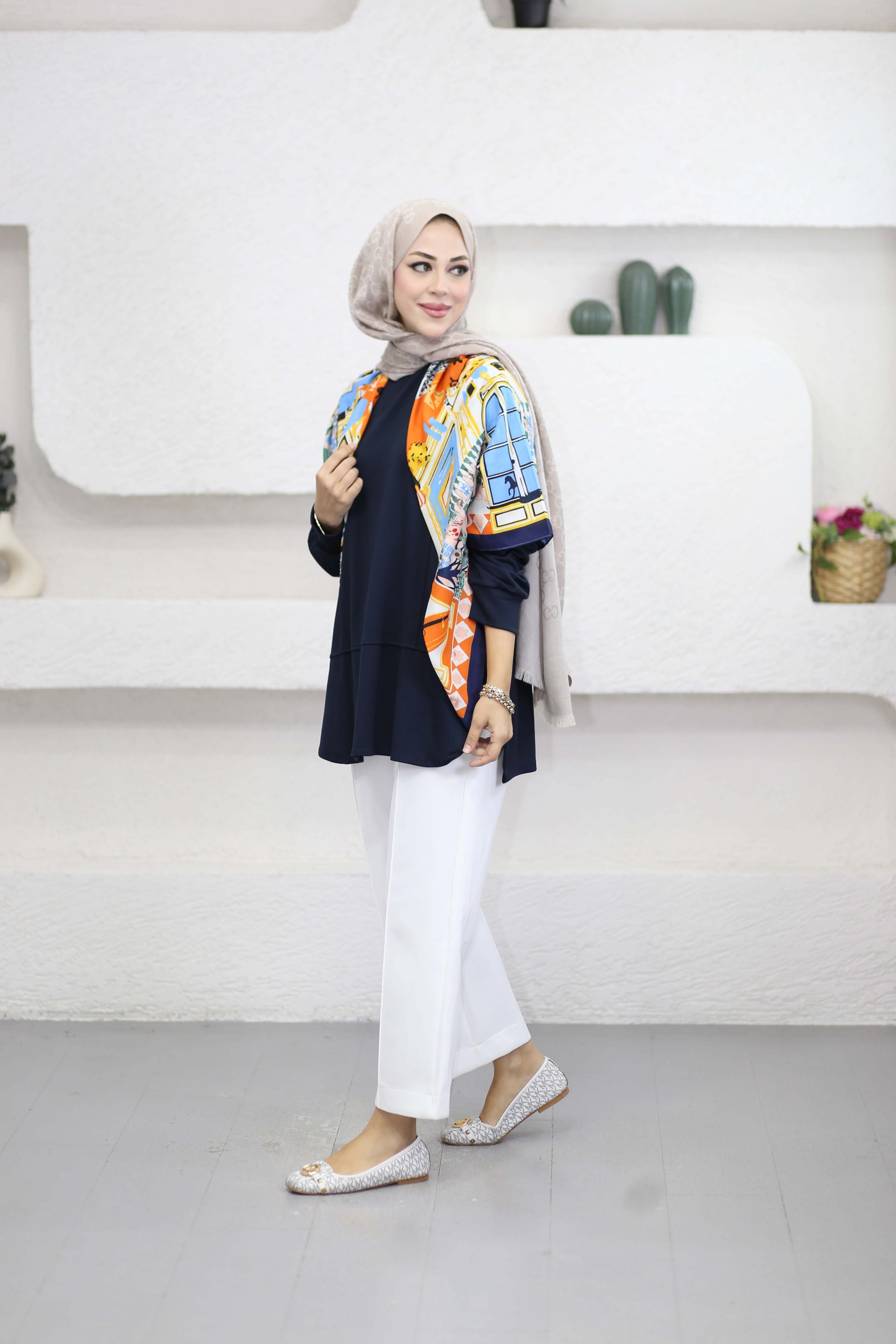 Yanları Fermuarlı Sweat Lacivert 24456