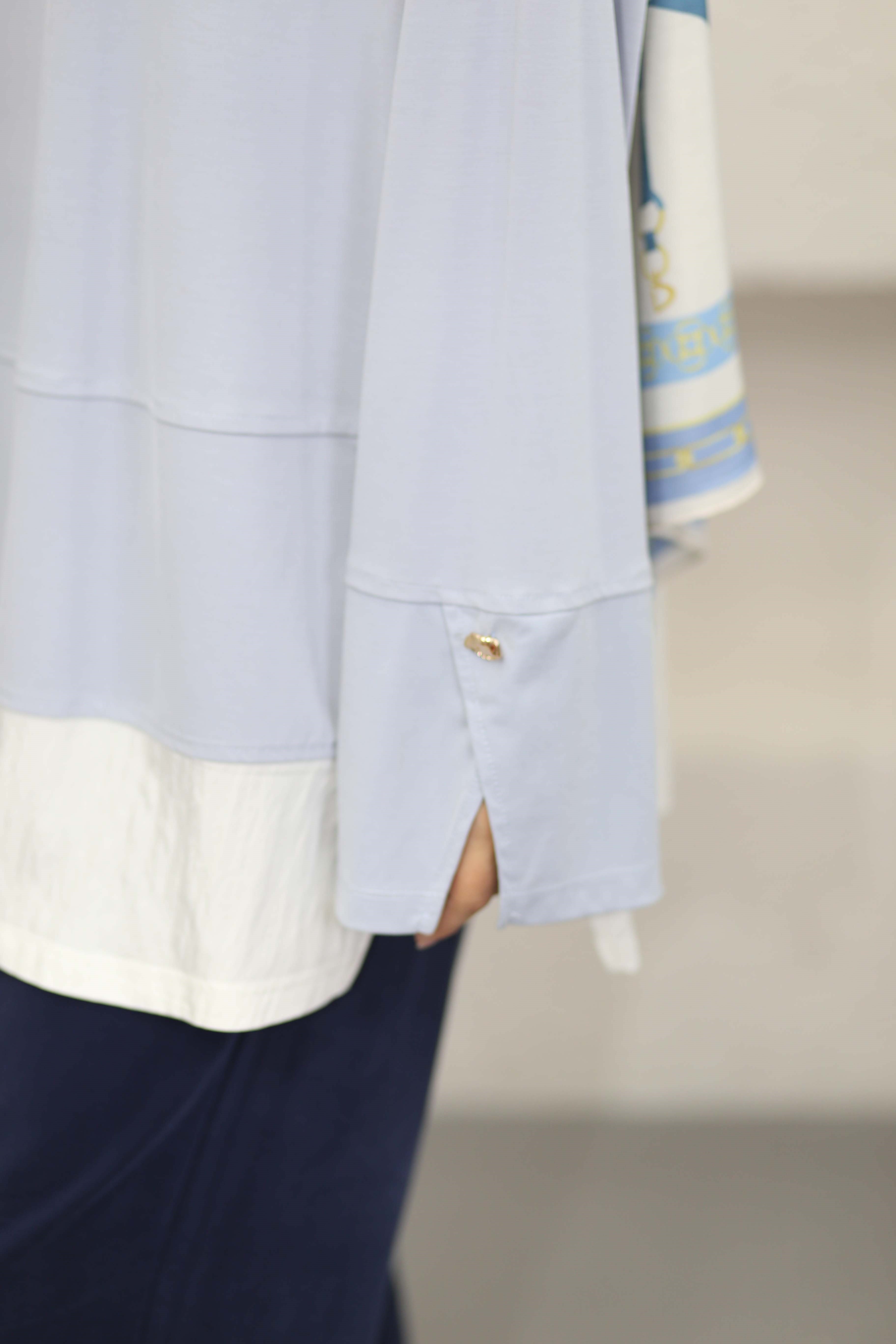 Kontrast Renkli Sweat Mavi 37287