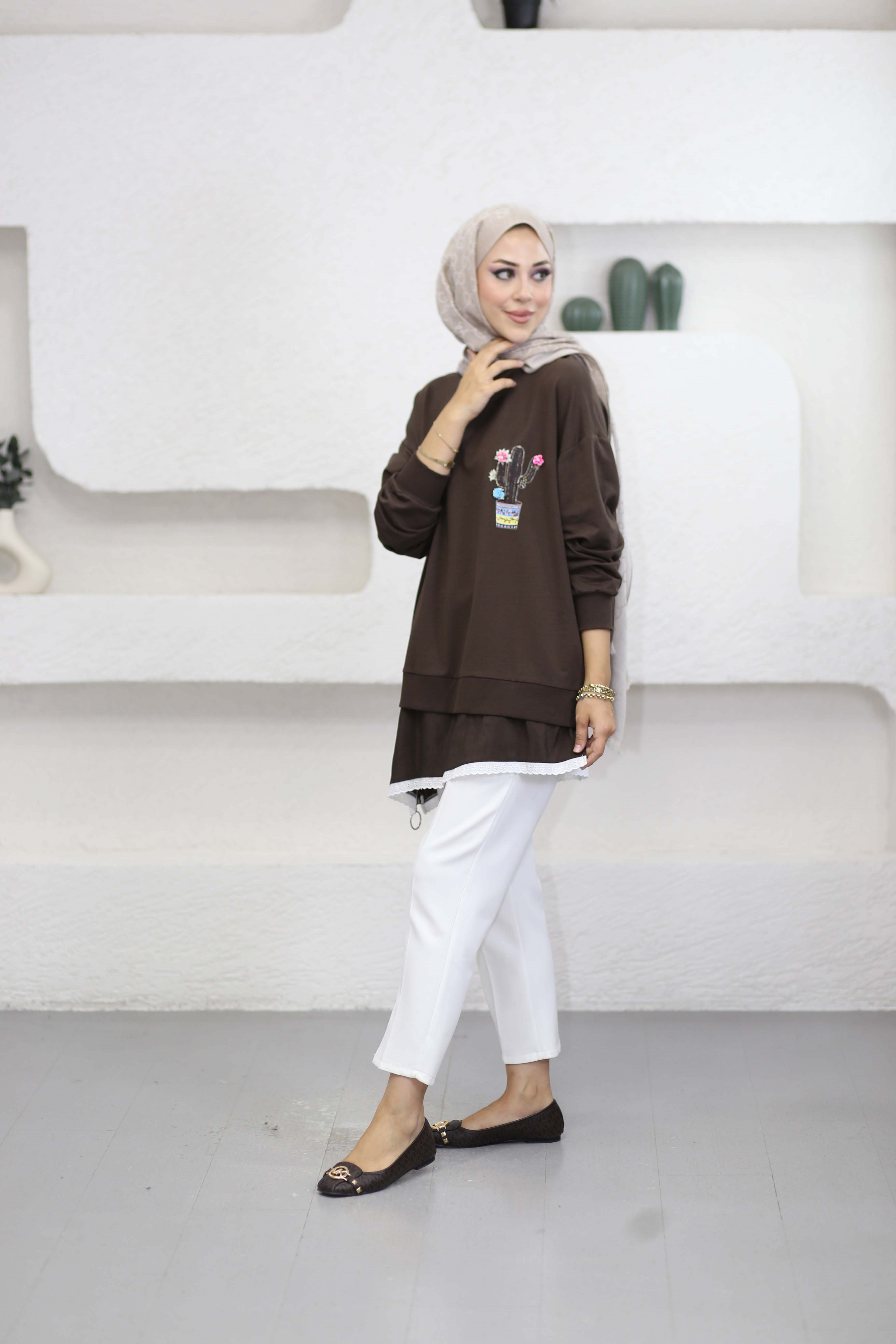 Olivie Sweat Kahverengi 10818