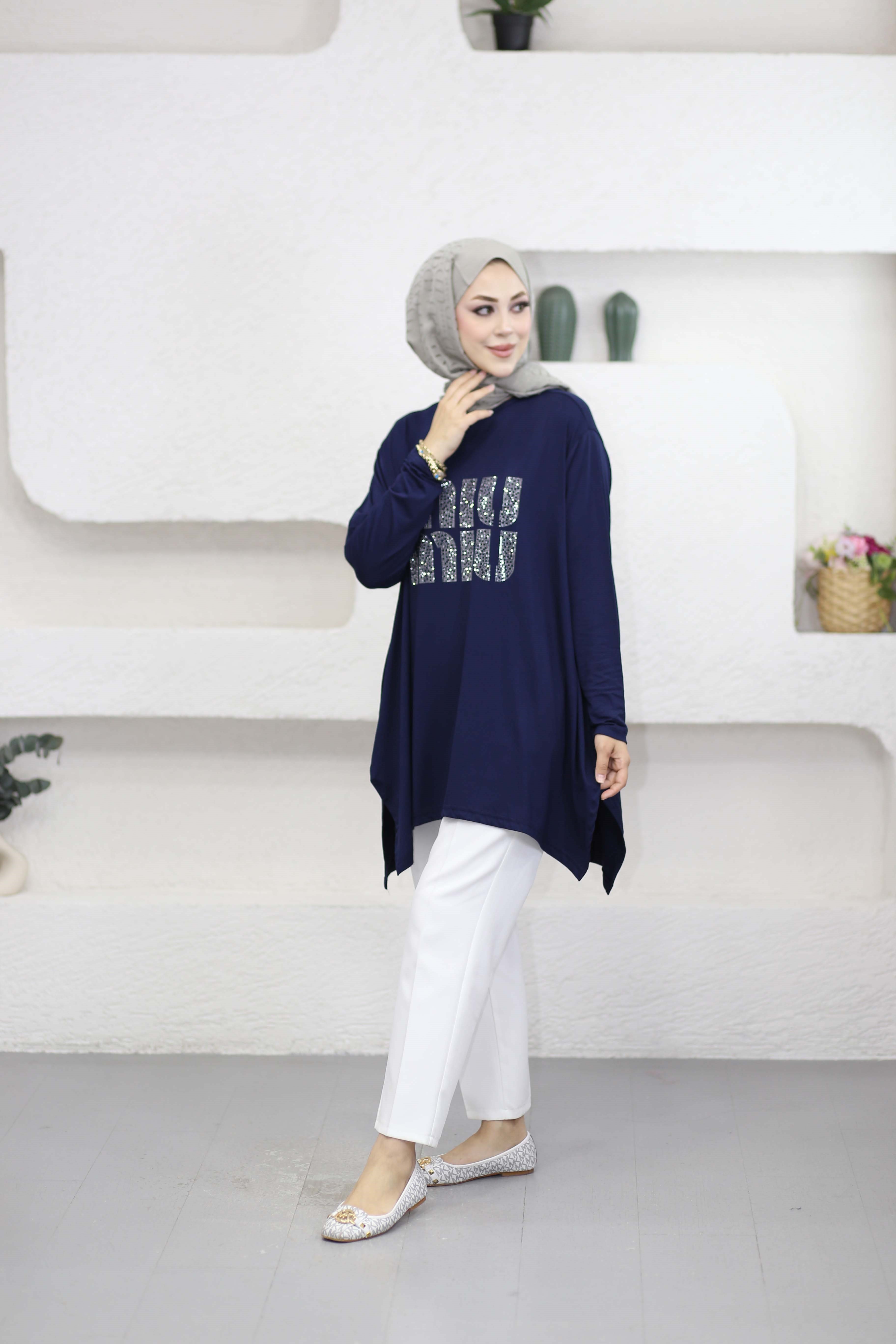 Mıu Taşlı Tunik Lacivert 24277