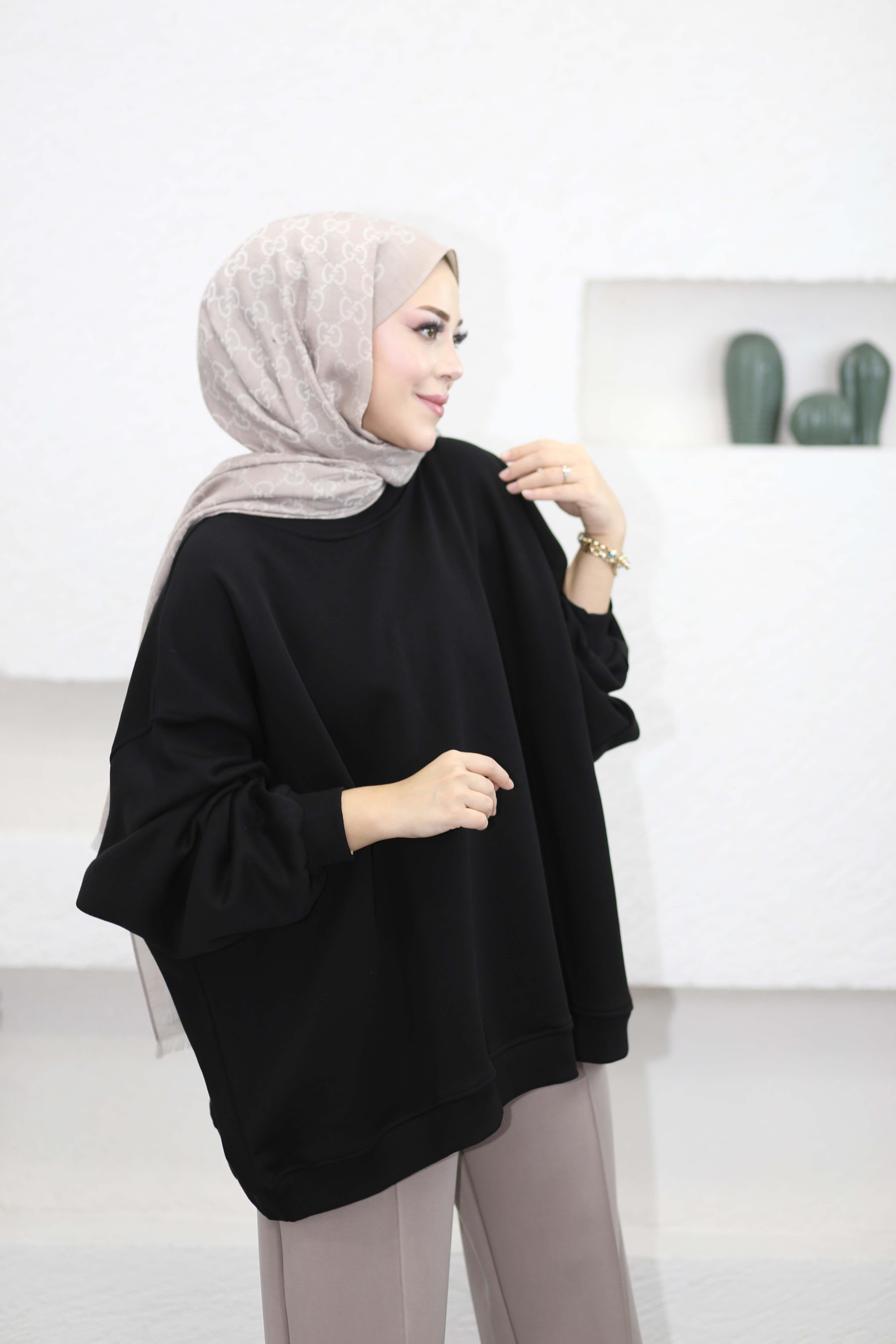 Oversize Sweat Siyah 5334