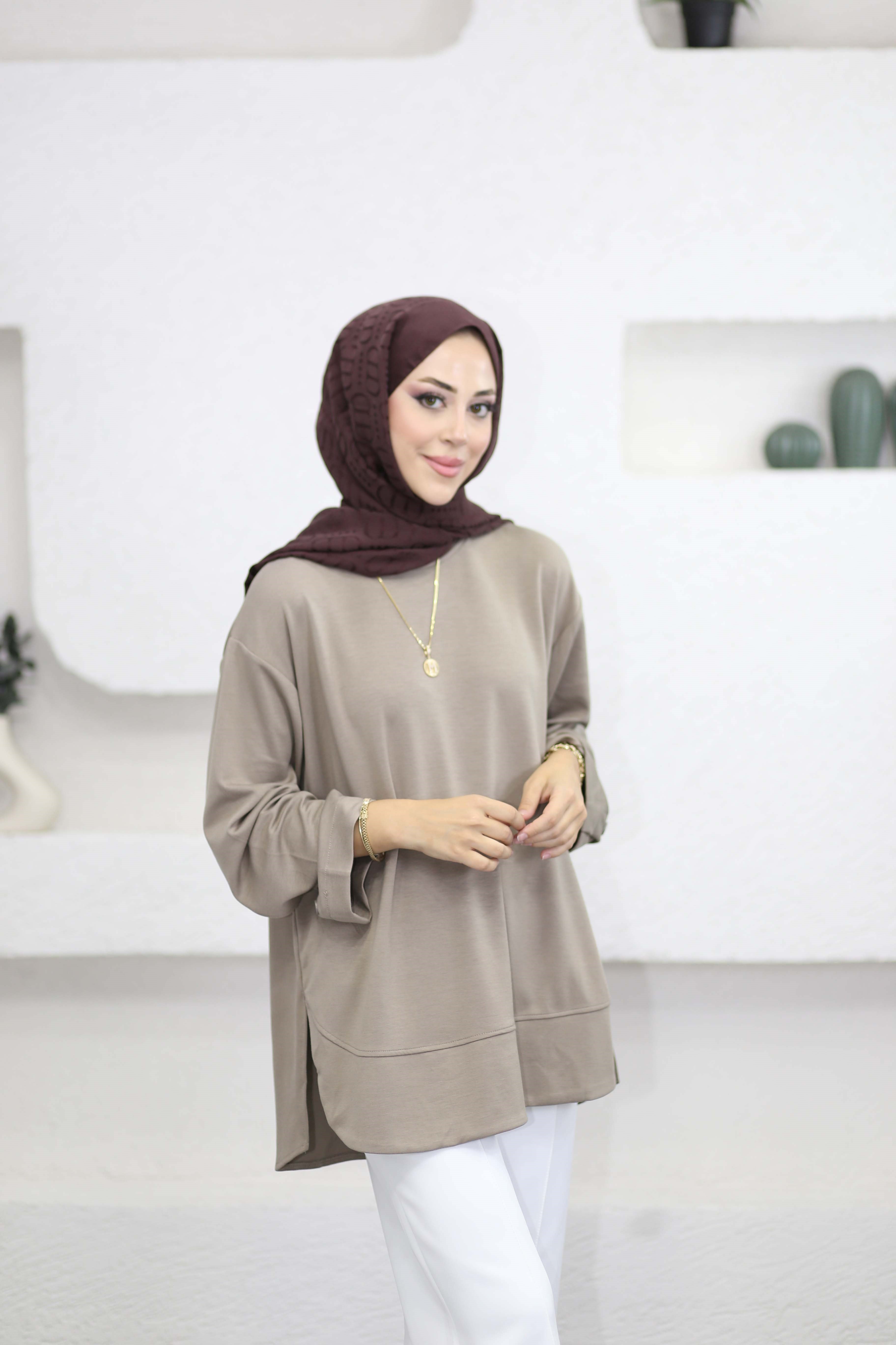 Arkası Çapraz Çıtçıtlı Sweat Vizon 6656