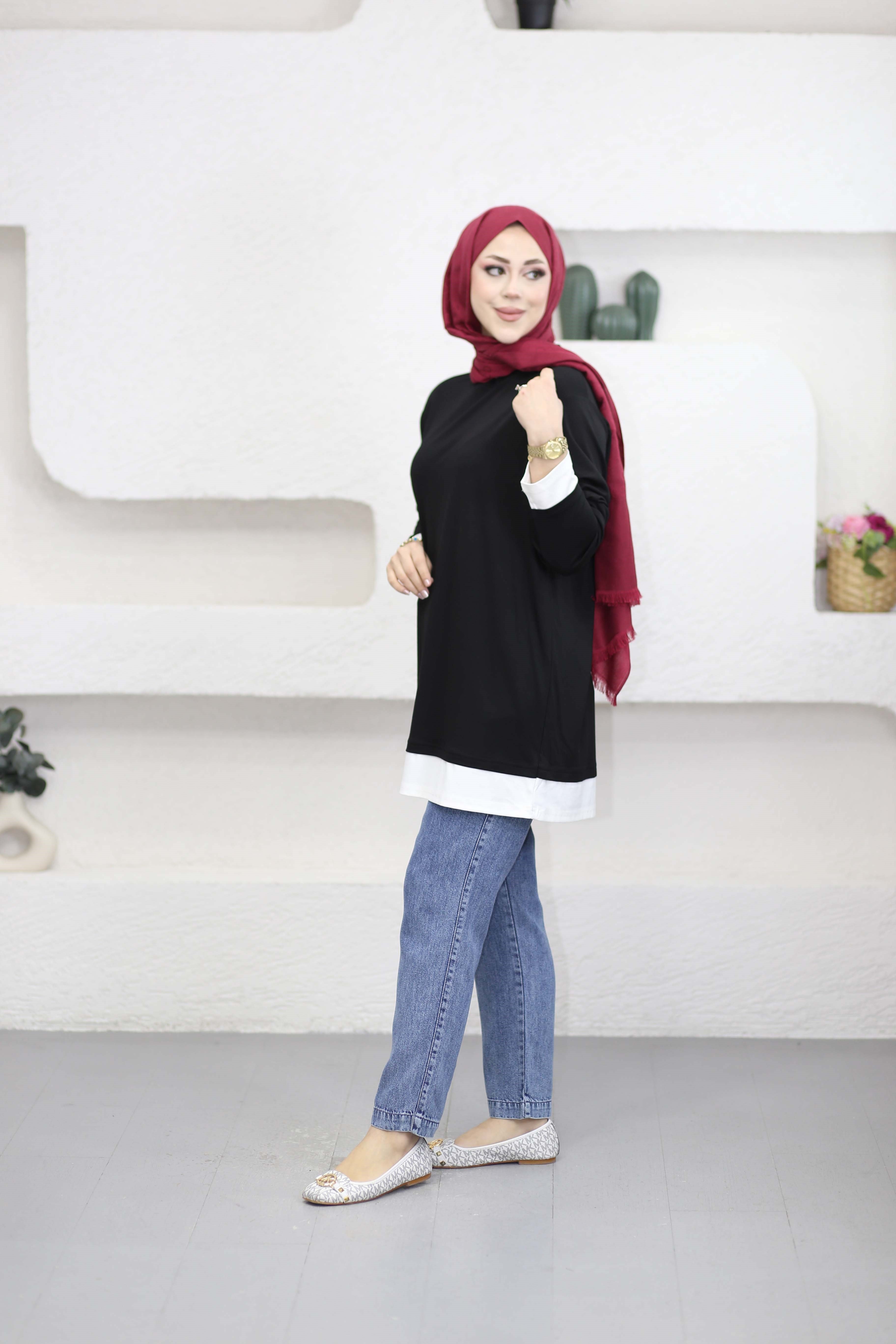 Basıc Penye Tunik Siyah 6447