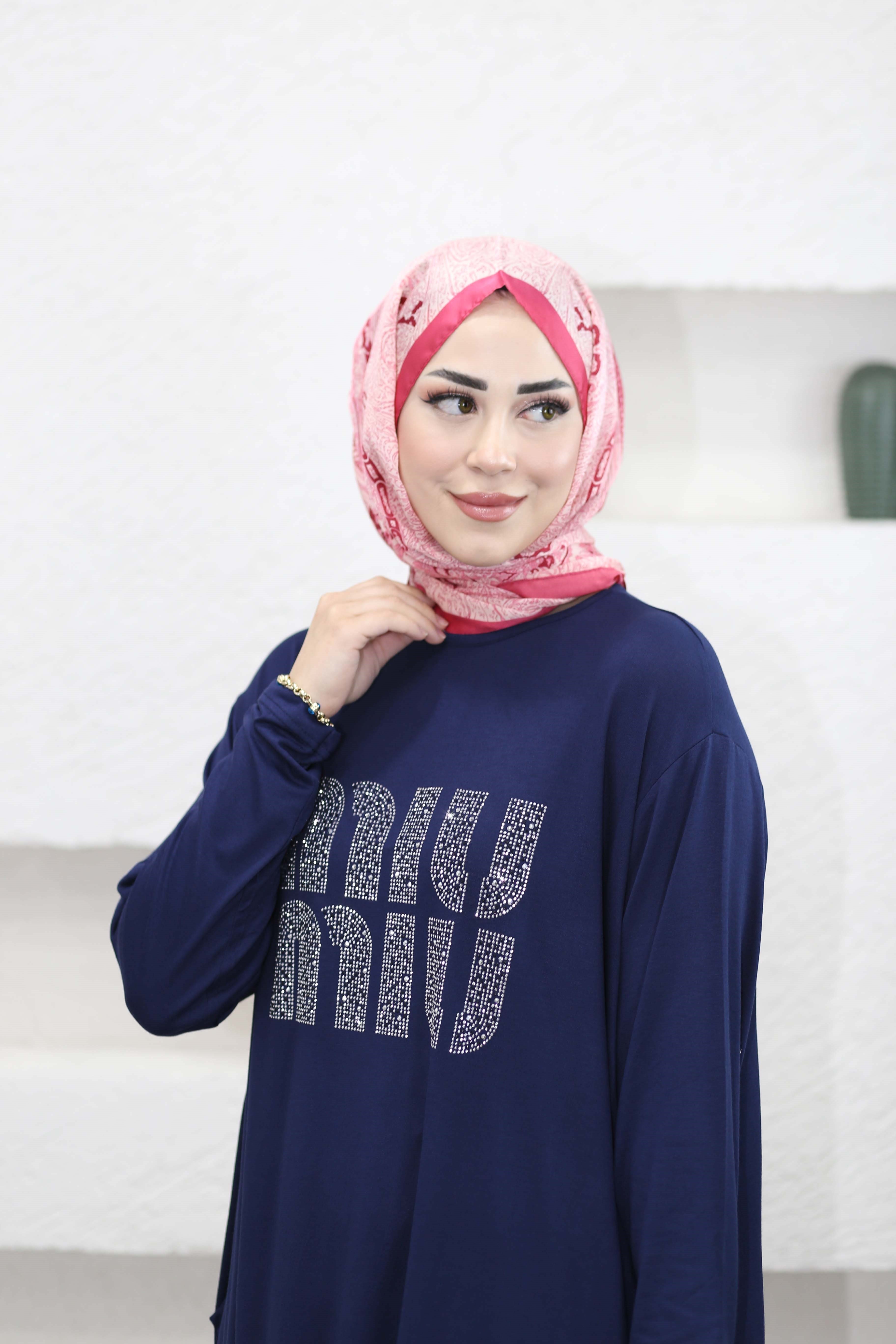 Mıu Taşlı Tunik Lacivert 24277