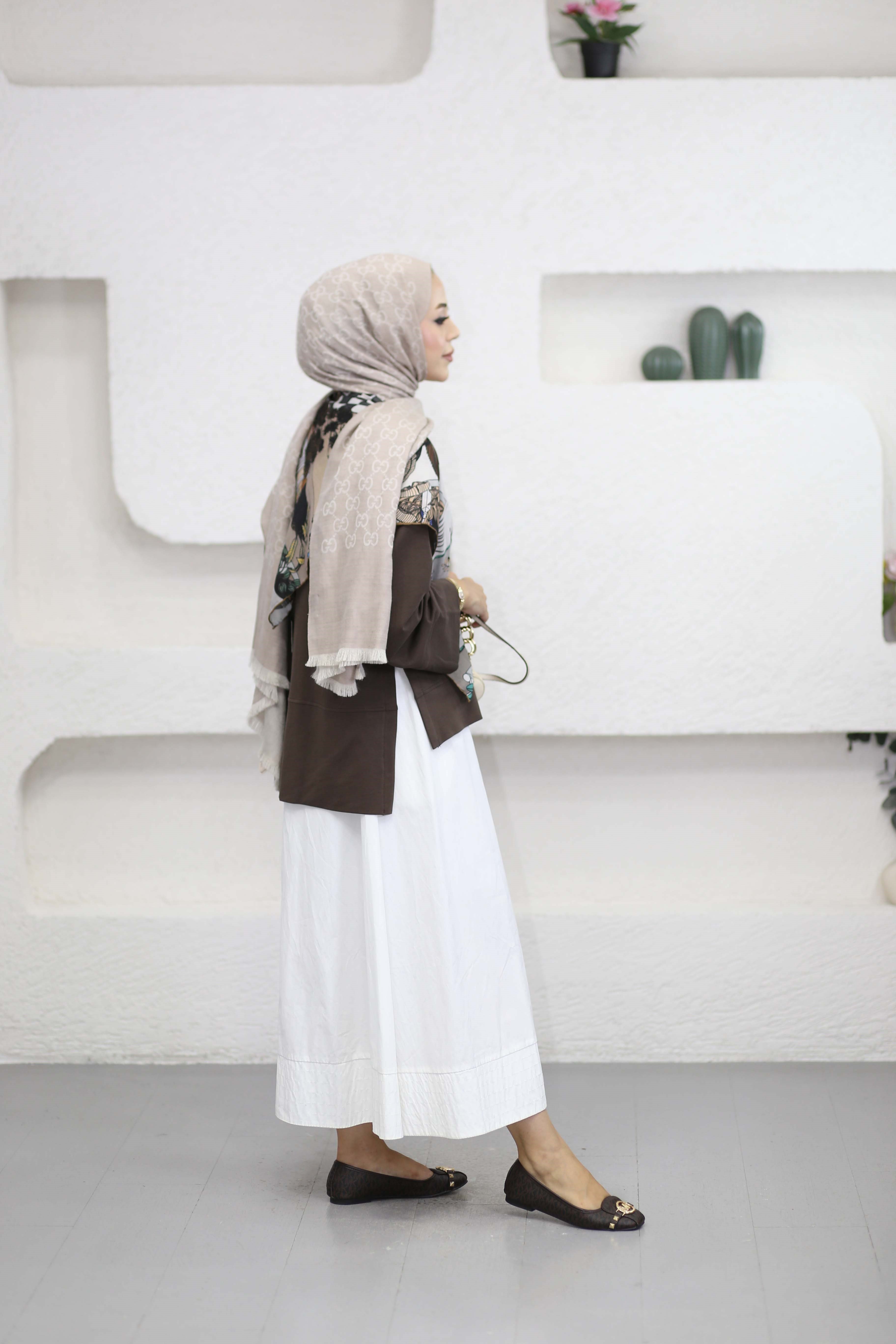Yırtmaçlı Basıc Sweat Kahverengi 32560