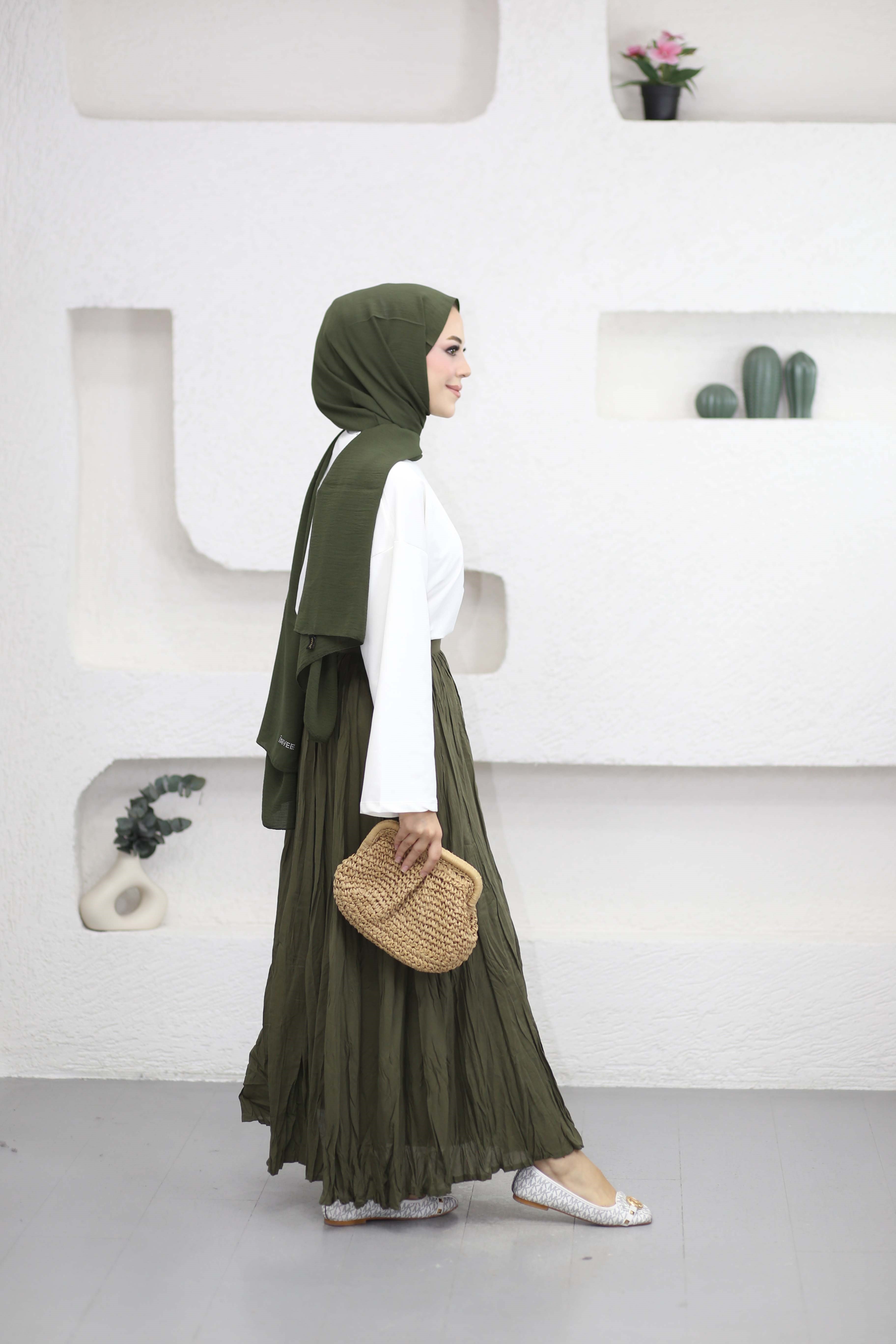 Oversize Baskılı Tişört Lime 2792