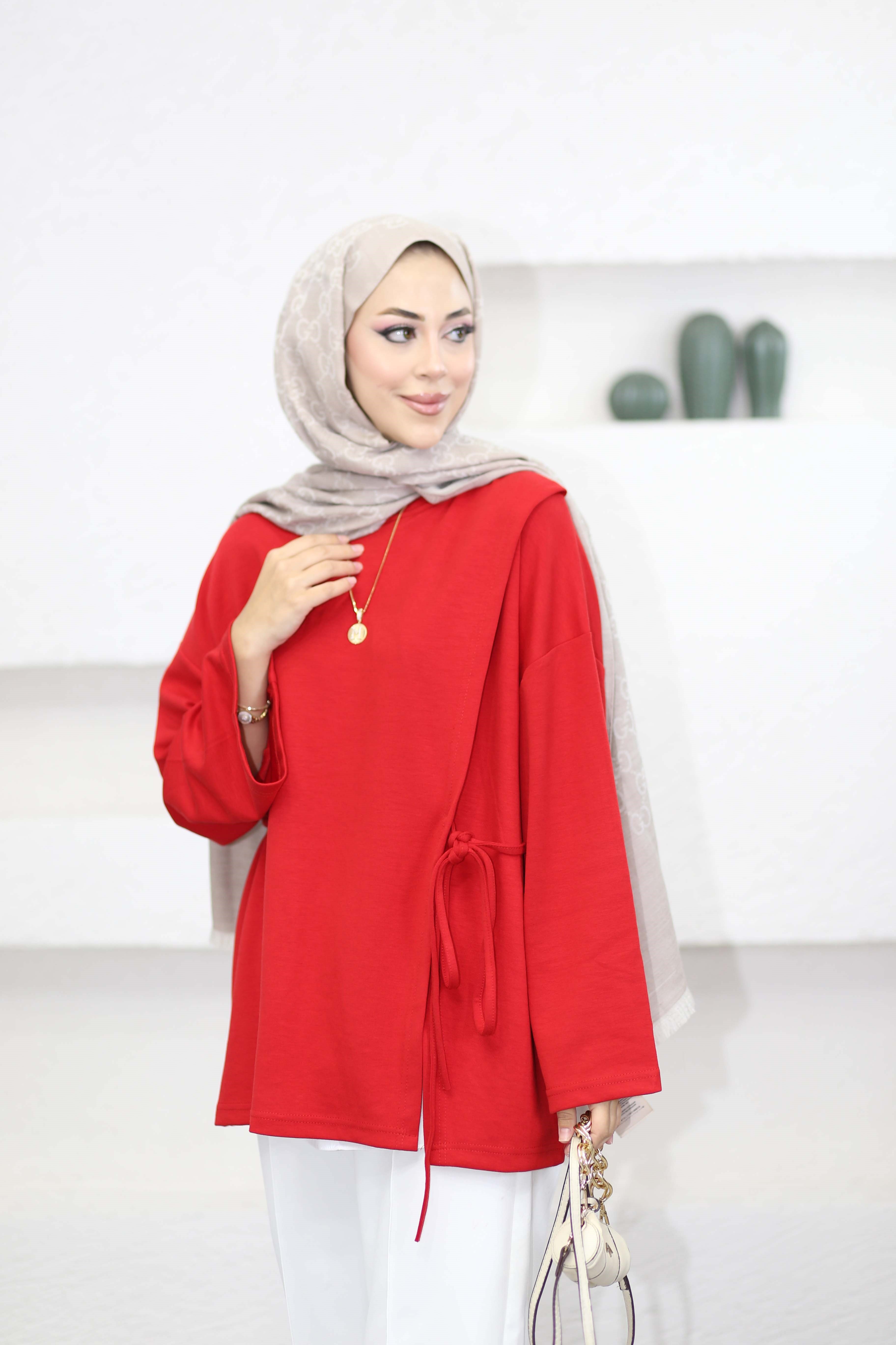 Yan Bağlamalı Sweat Kırmızı 62407