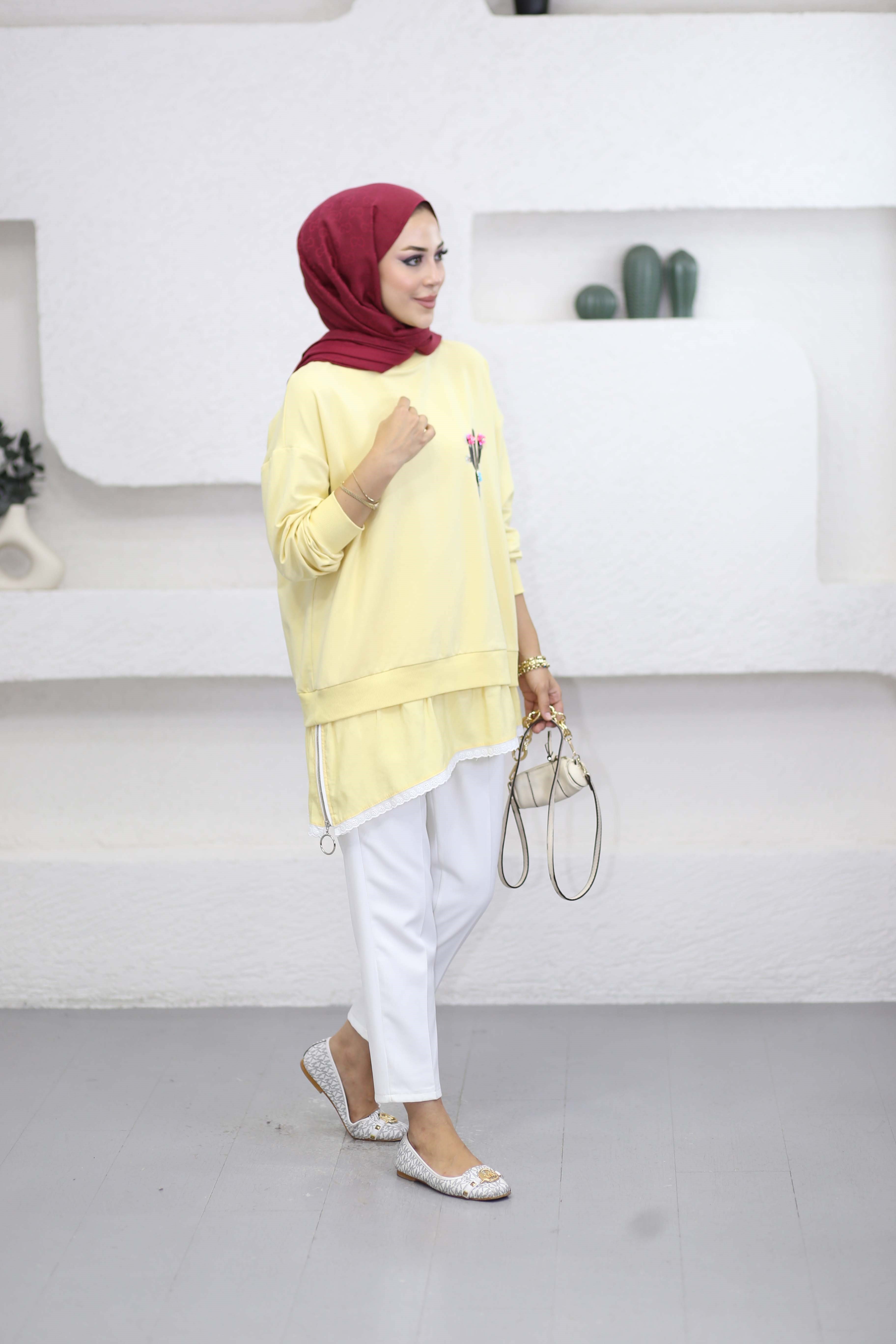 Olivie Sweat Sarı 10818