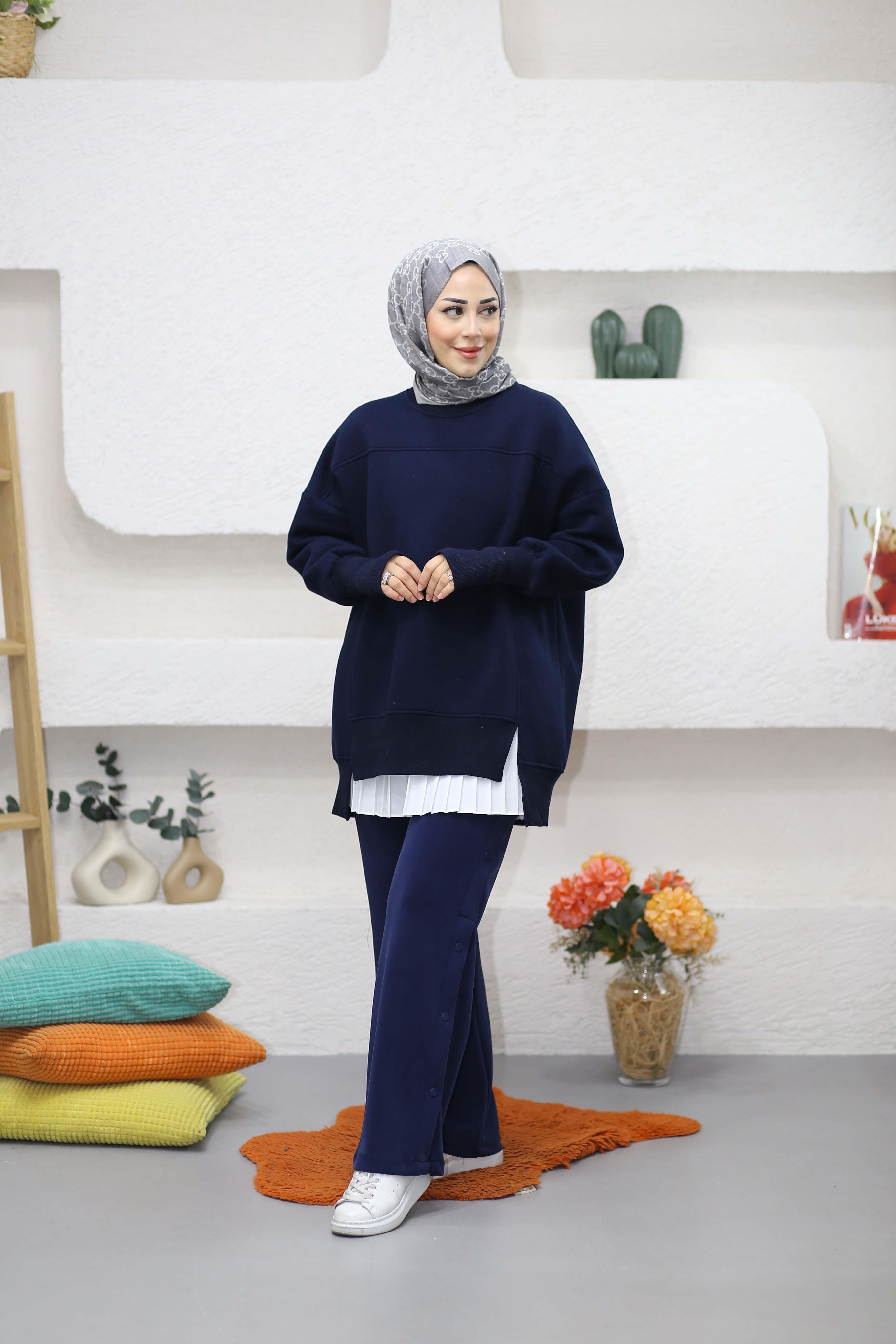 Parmak Geçirme Detaylı Sweat Lacivert 2474