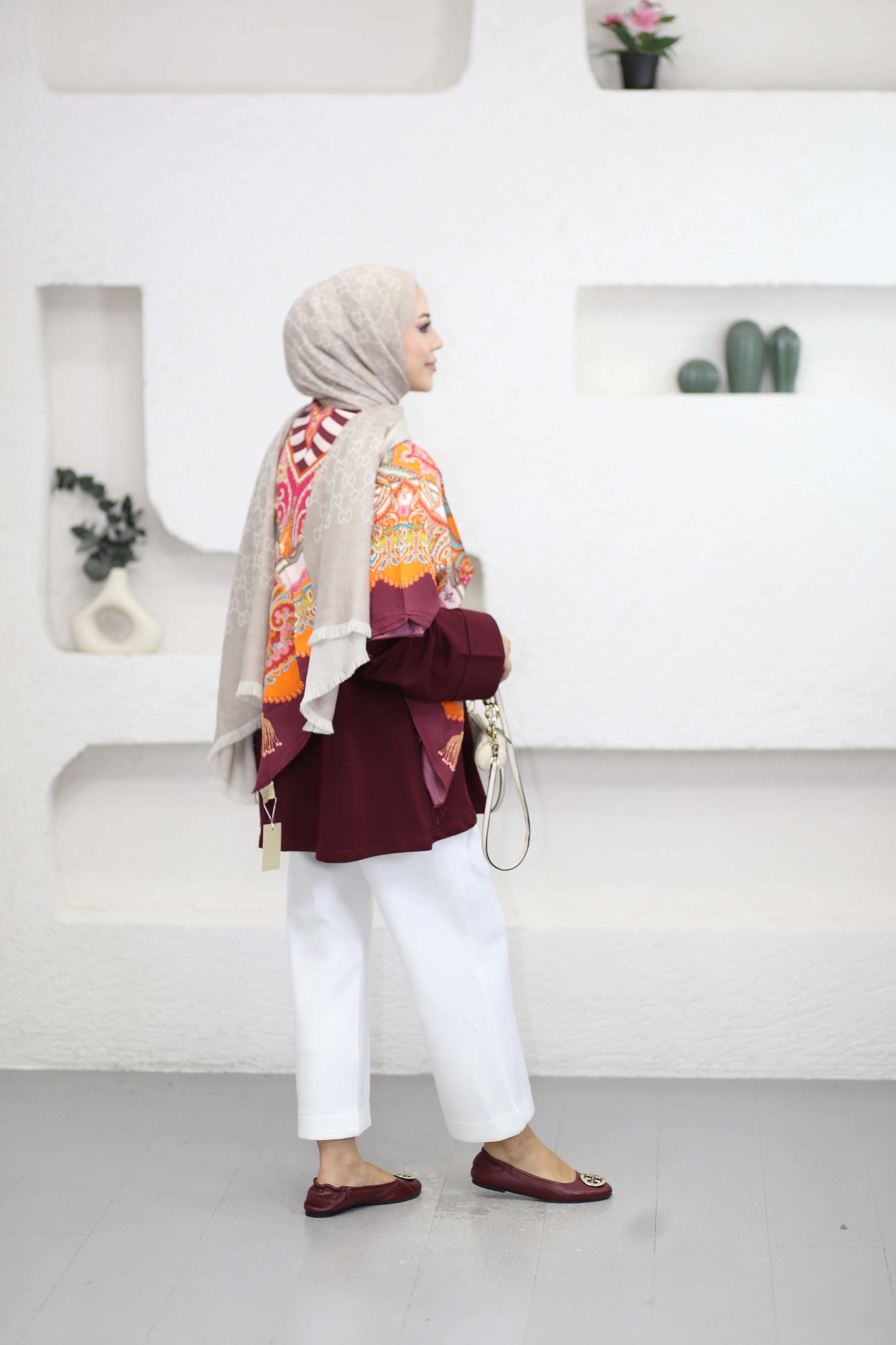 Dikiş Detaylı Sweat Bordo 3068