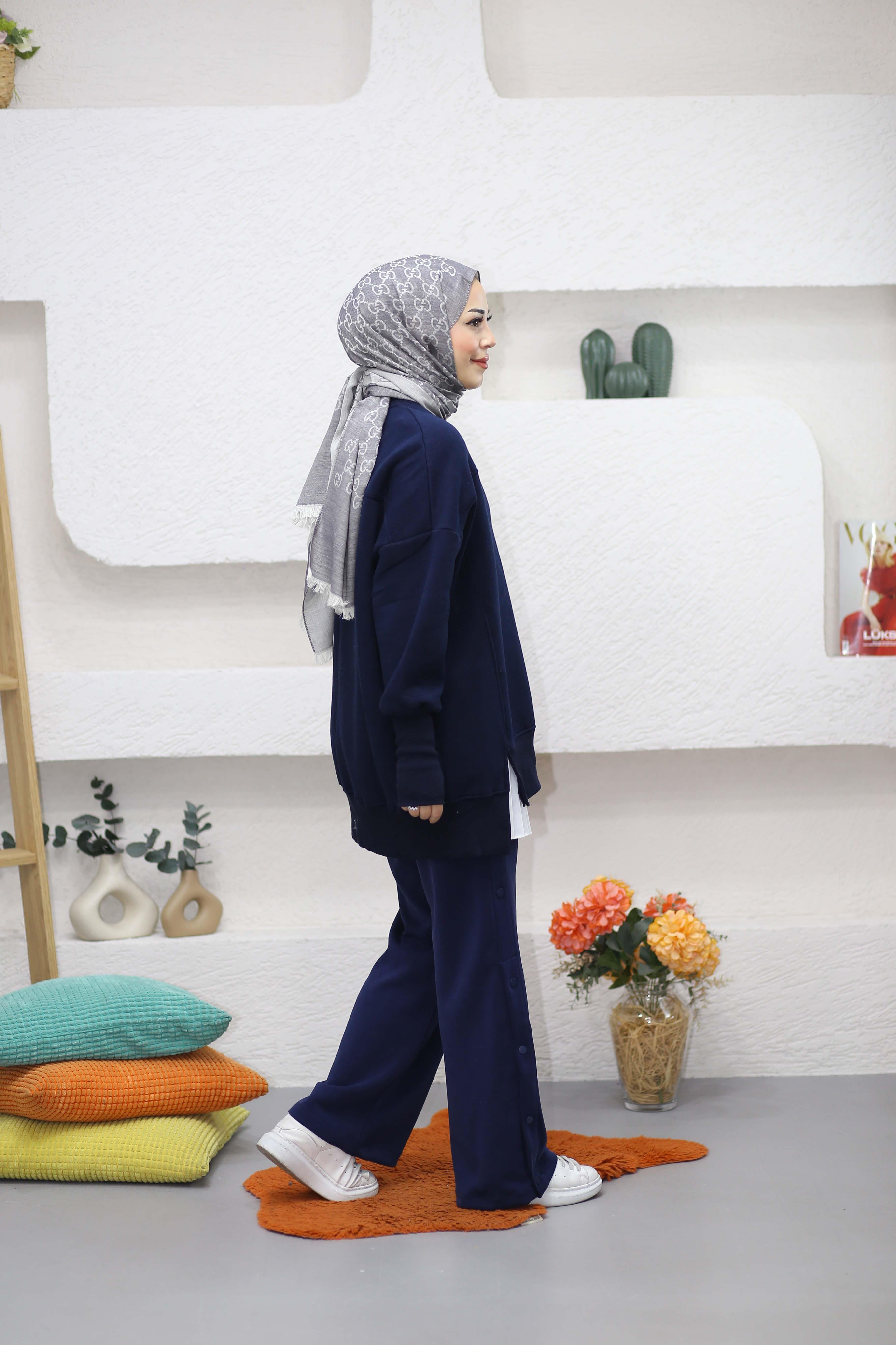 Parmak Geçirme Detaylı Sweat Lacivert 2474