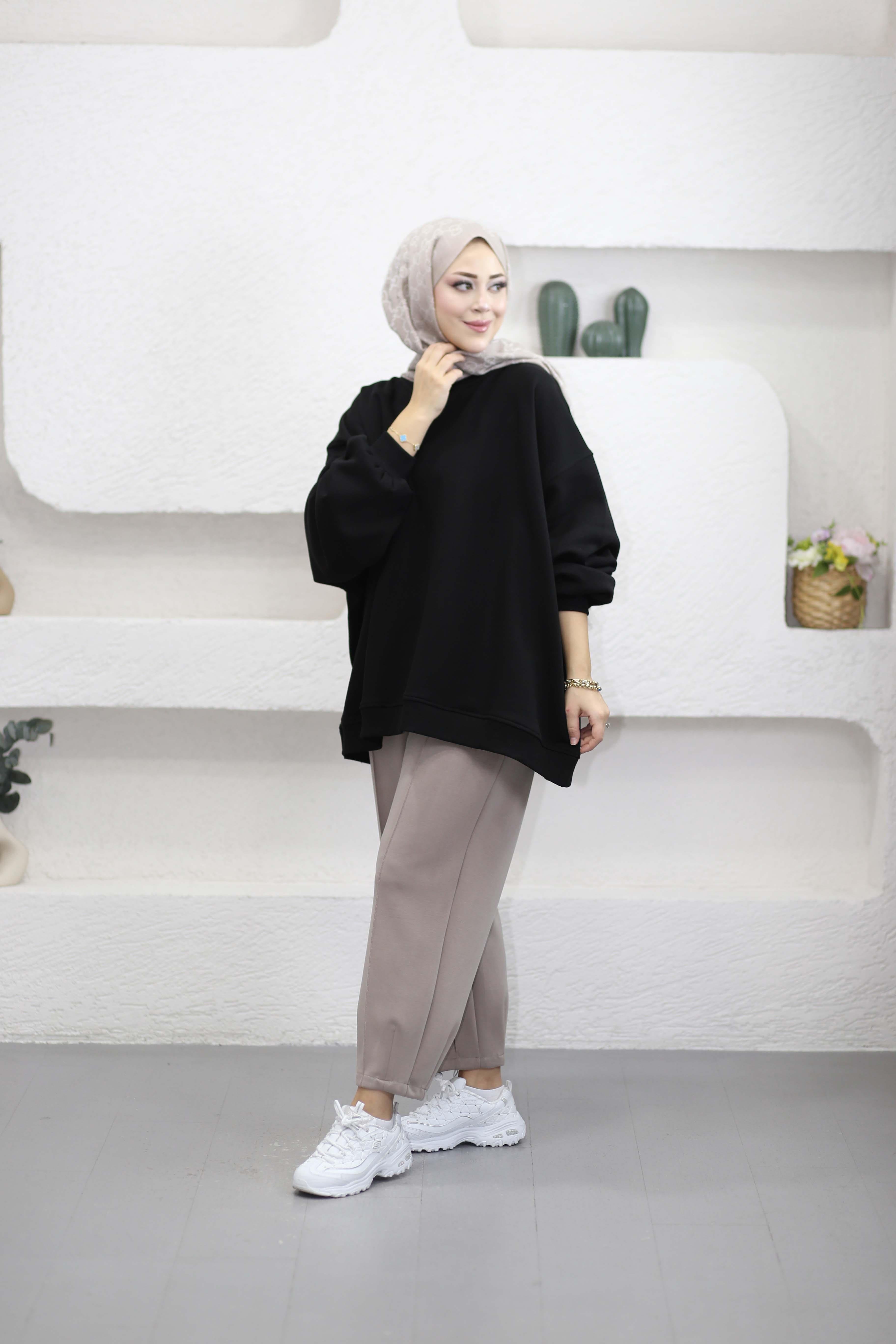 Oversize Sweat Siyah 5334
