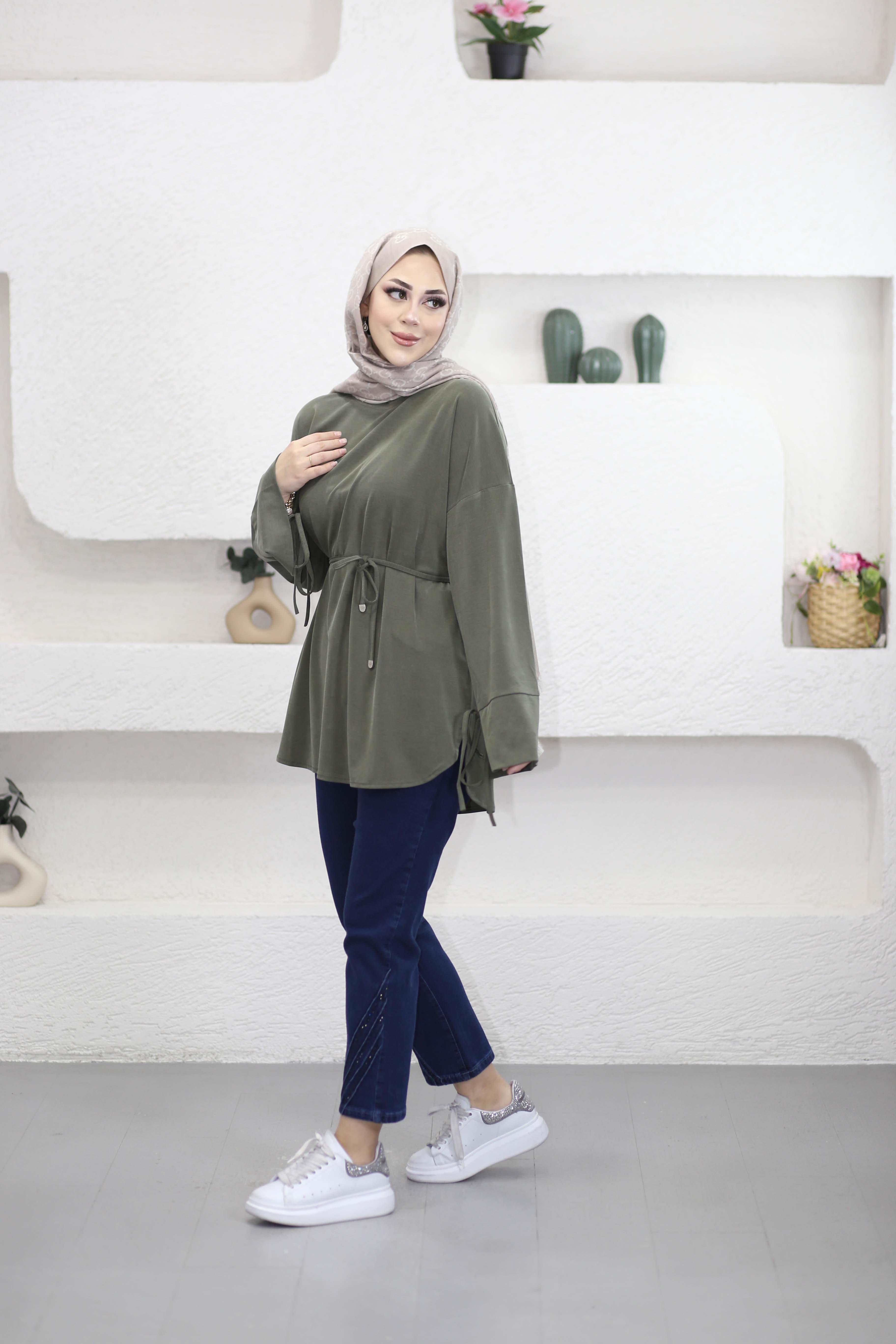 Bel Bağlamalı Tunik Haki 7465