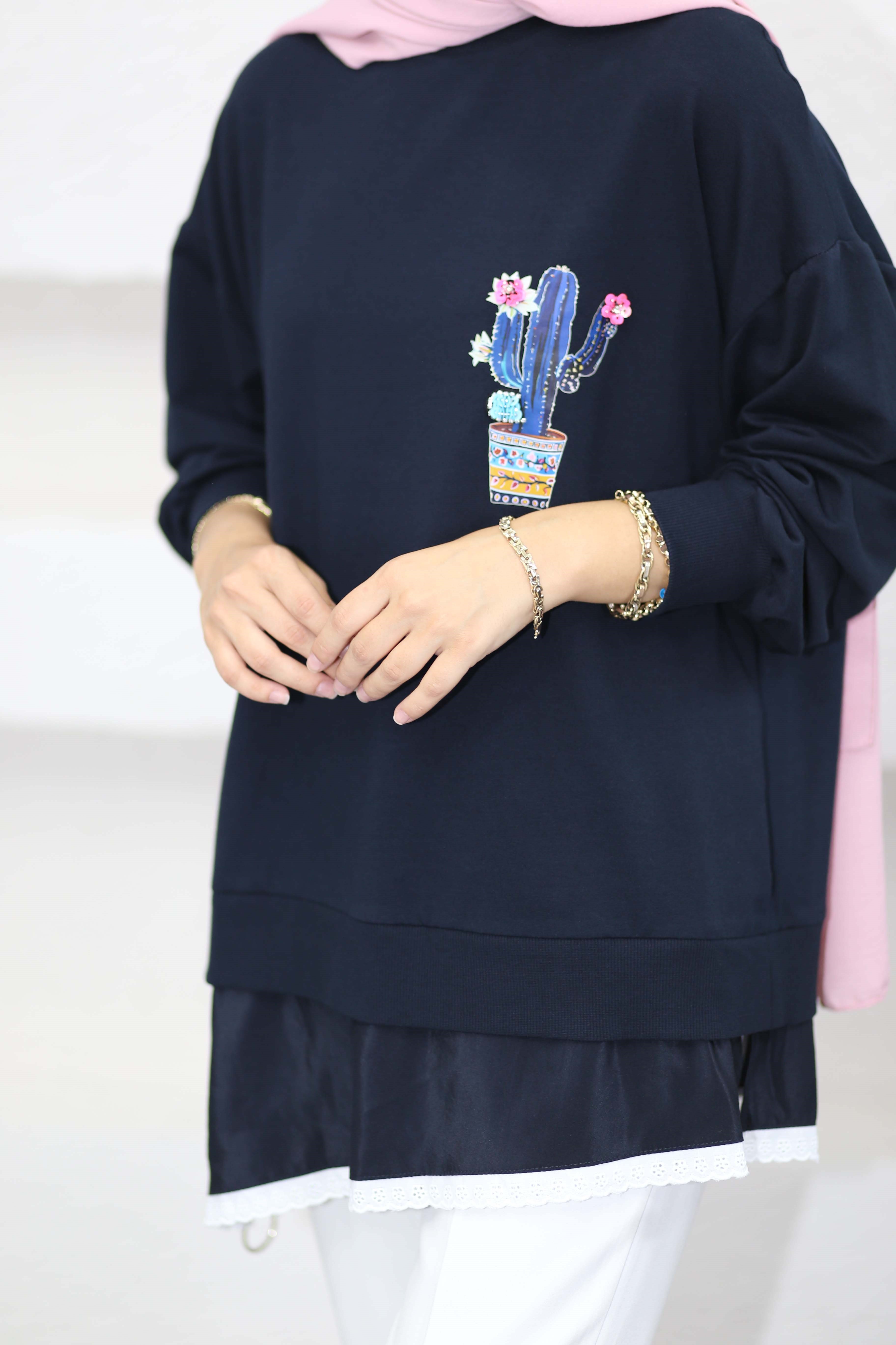 Olivie Sweat Lacivert 10818