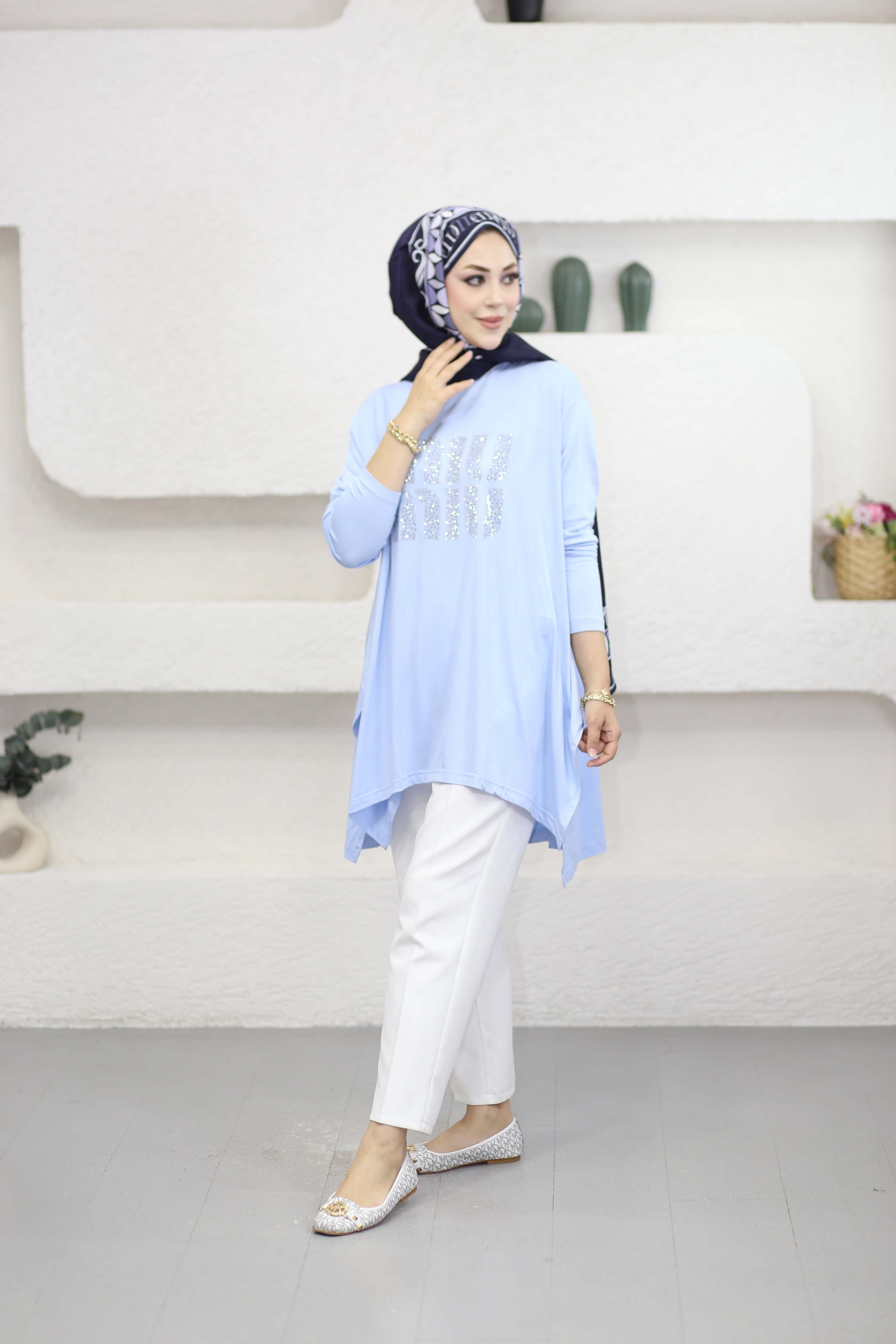 Mıu Taşlı Tunik Bebe Mavi 24277