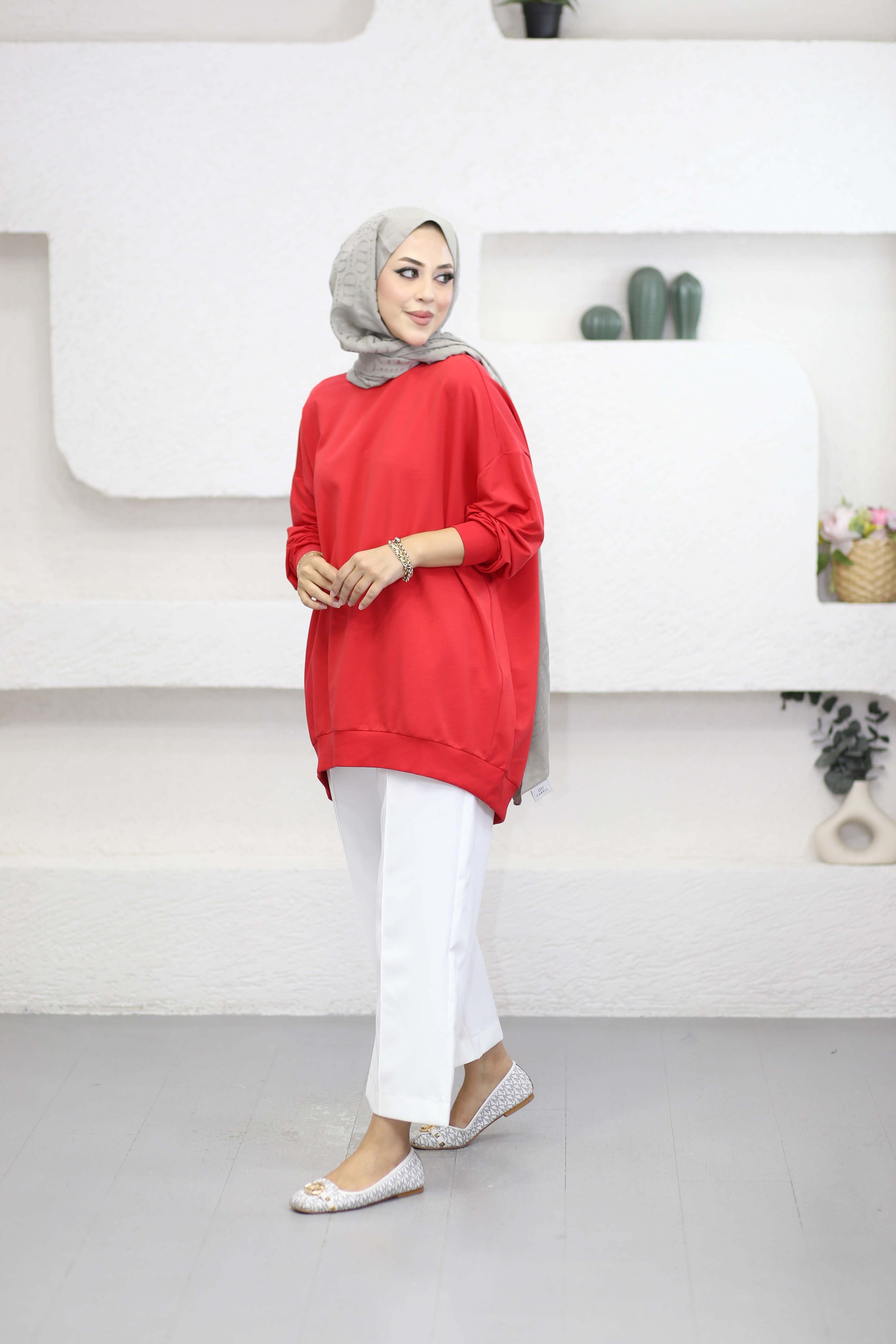 Oversize Sweat Kırmızı 2382