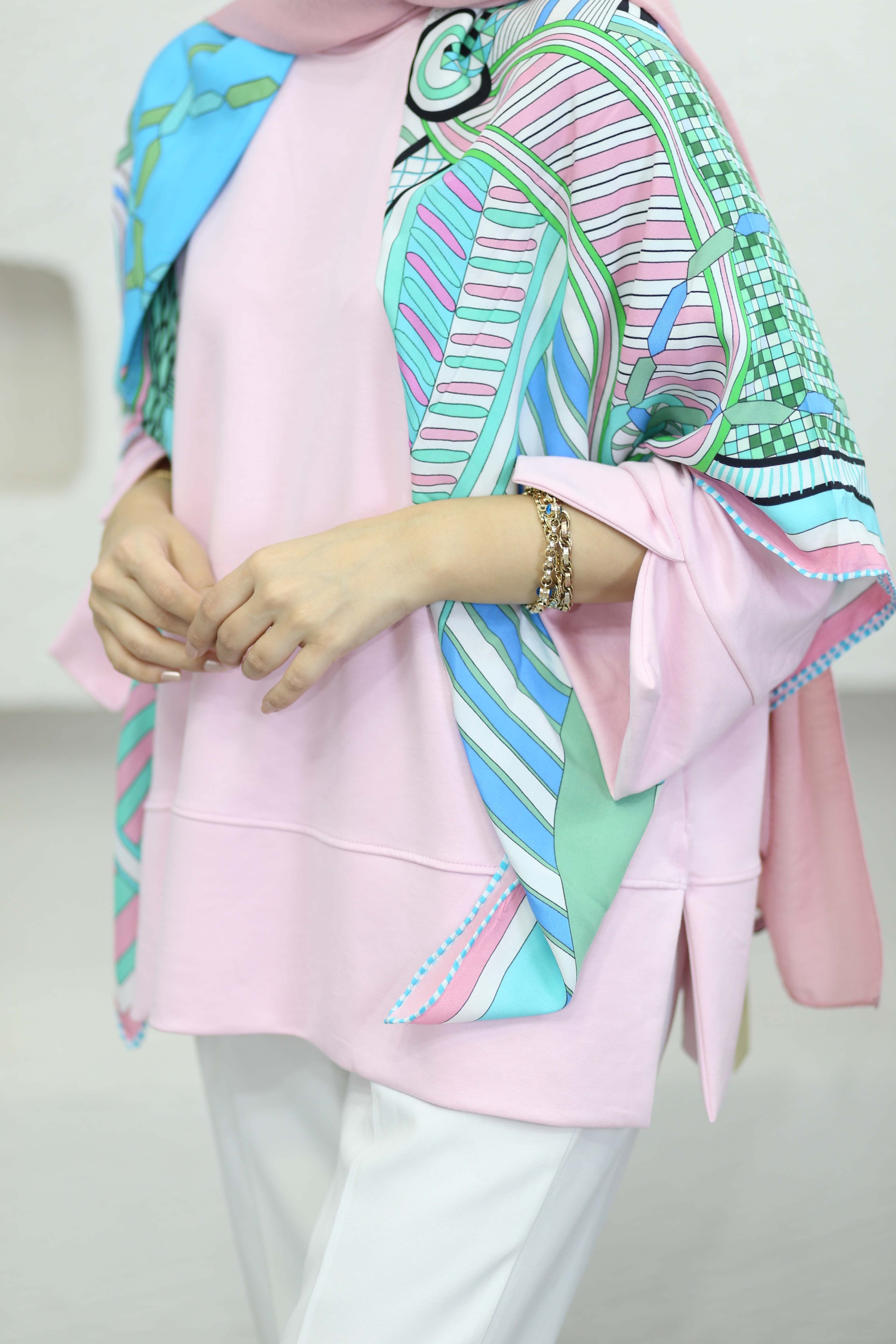Yırtmaçlı Basıc Sweat Pembe 5023