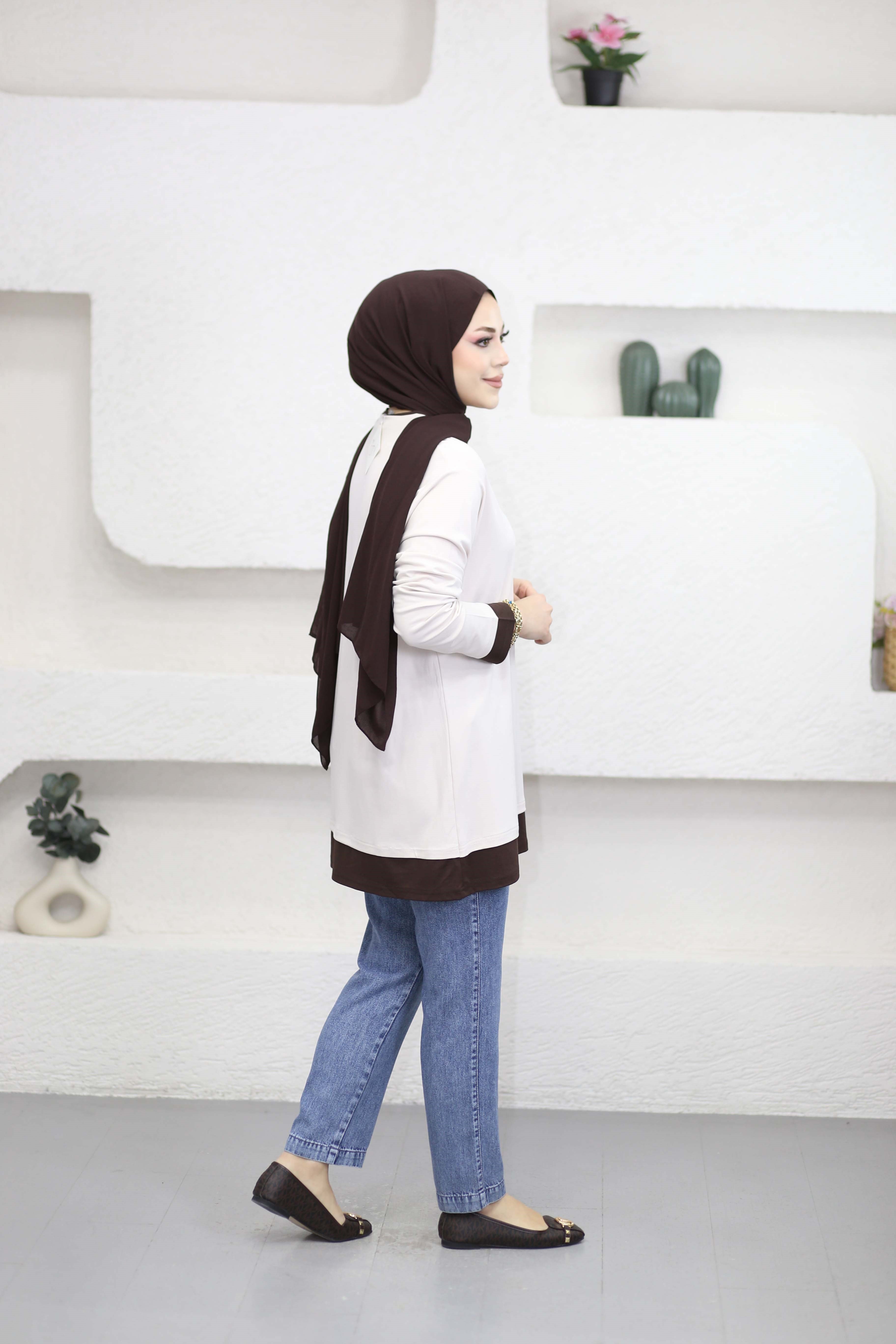 Basıc Penye Tunik Bej 6447