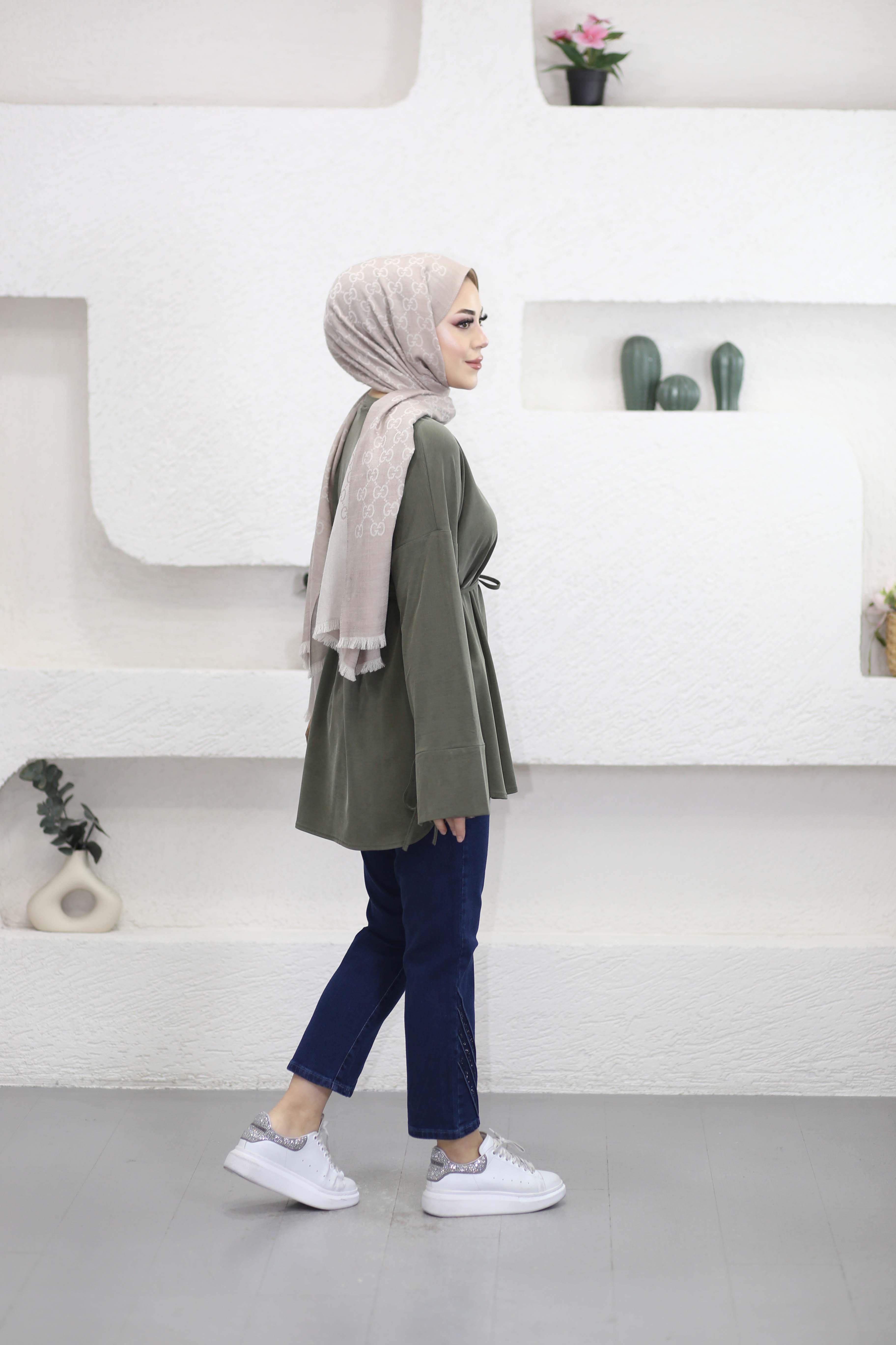 Bel Bağlamalı Tunik Haki 7465