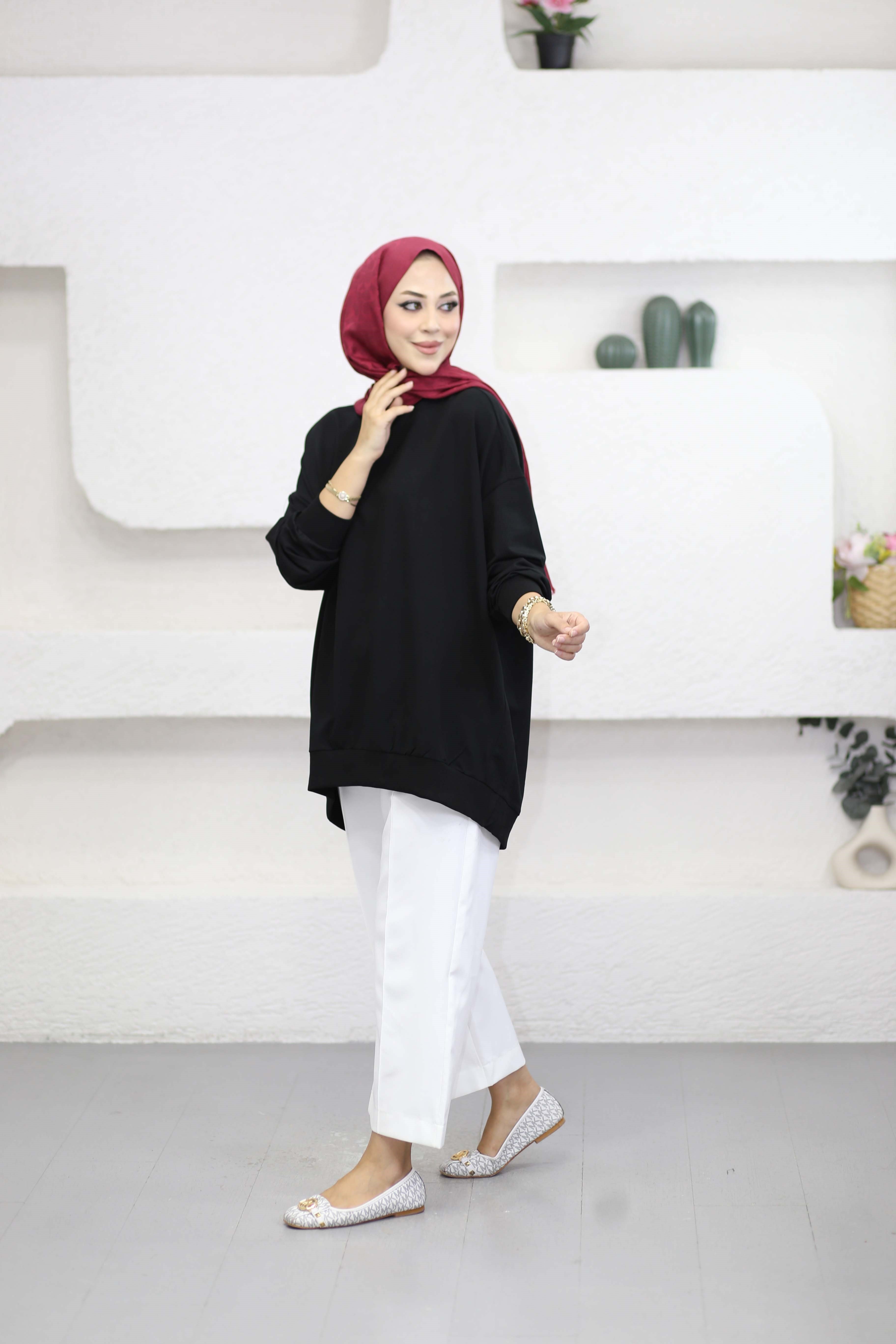 Oversize Sweat Siyah 2382