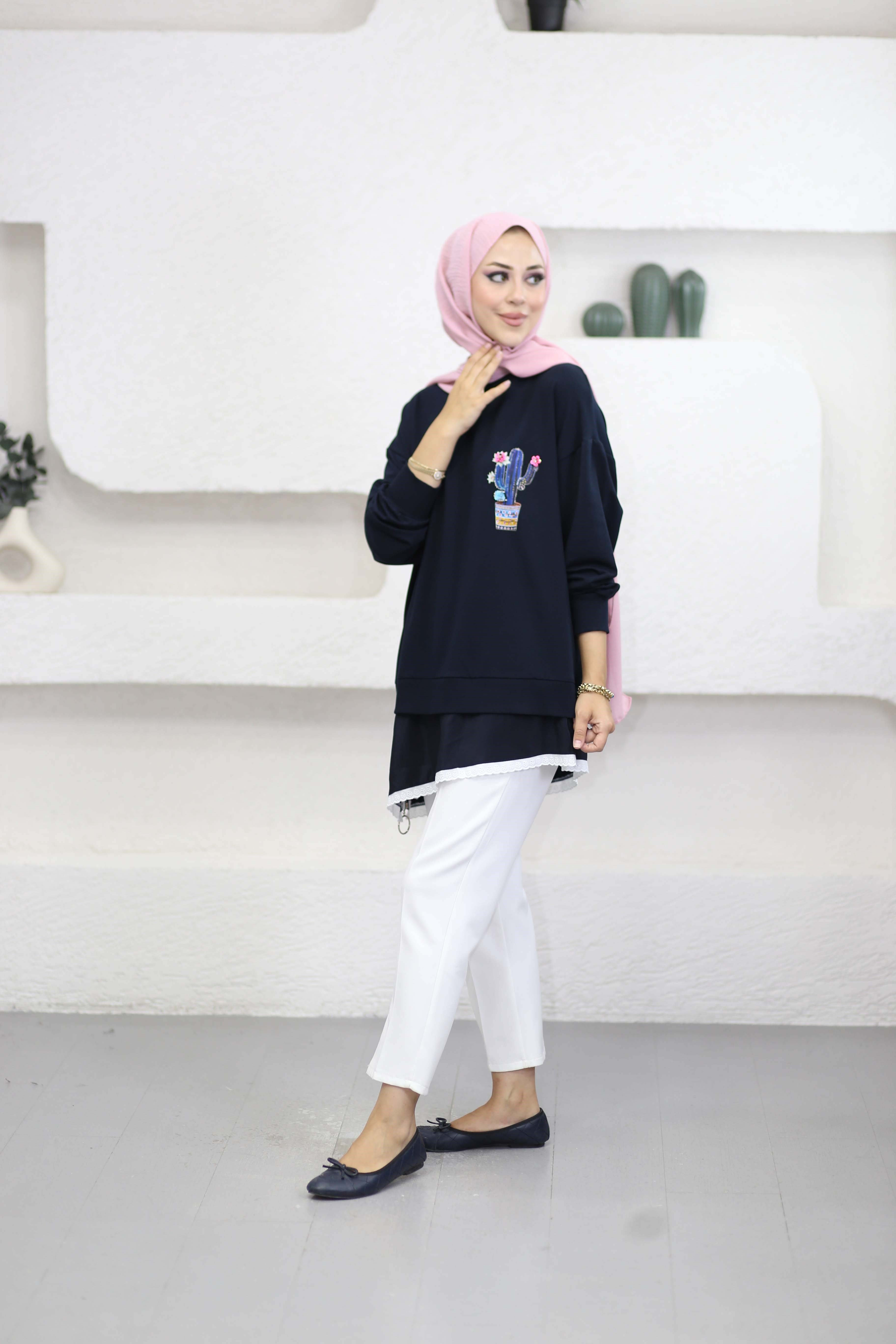 Olivie Sweat Lacivert 10818