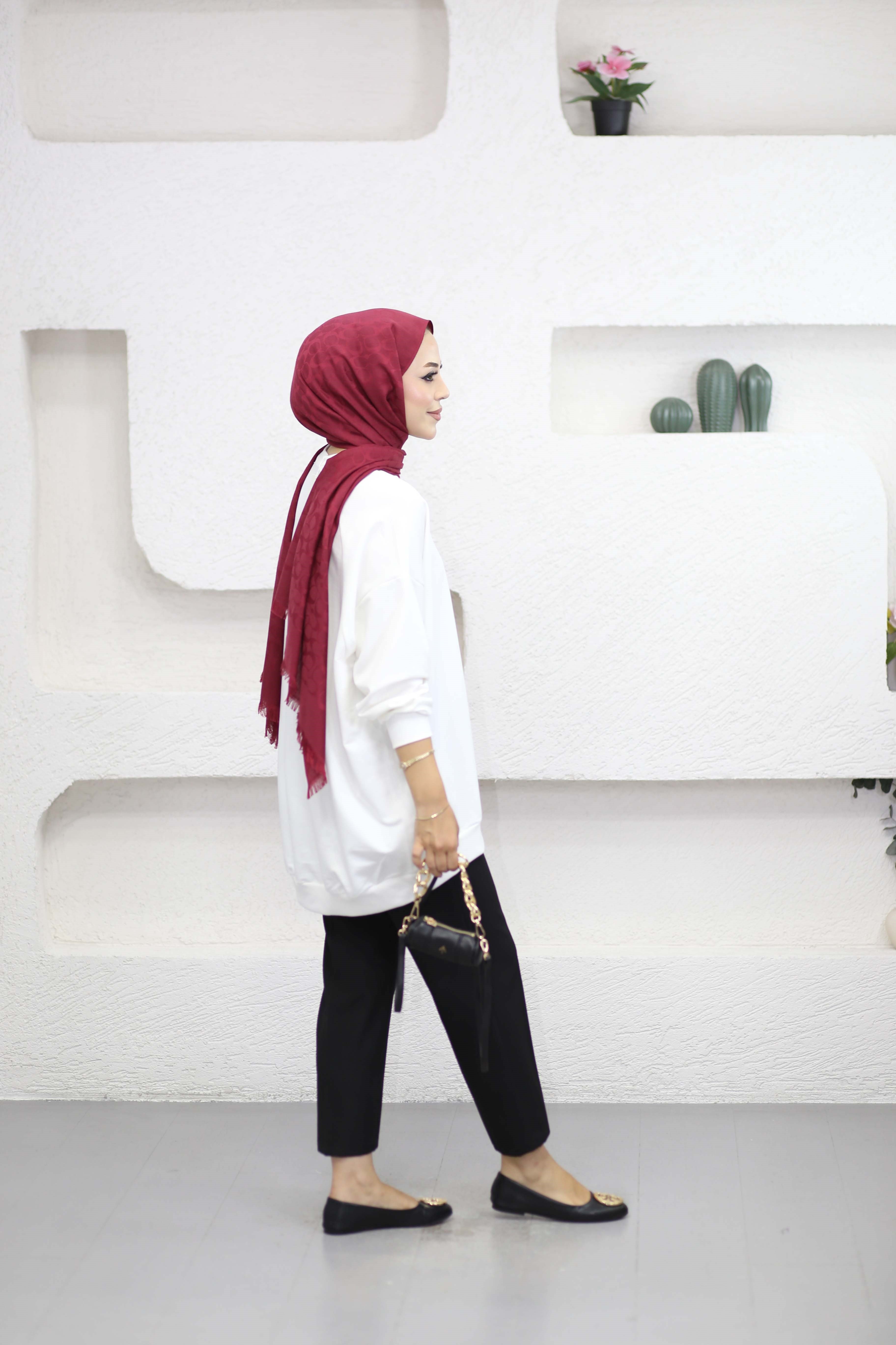 Oversize Sweat Beyaz 2382