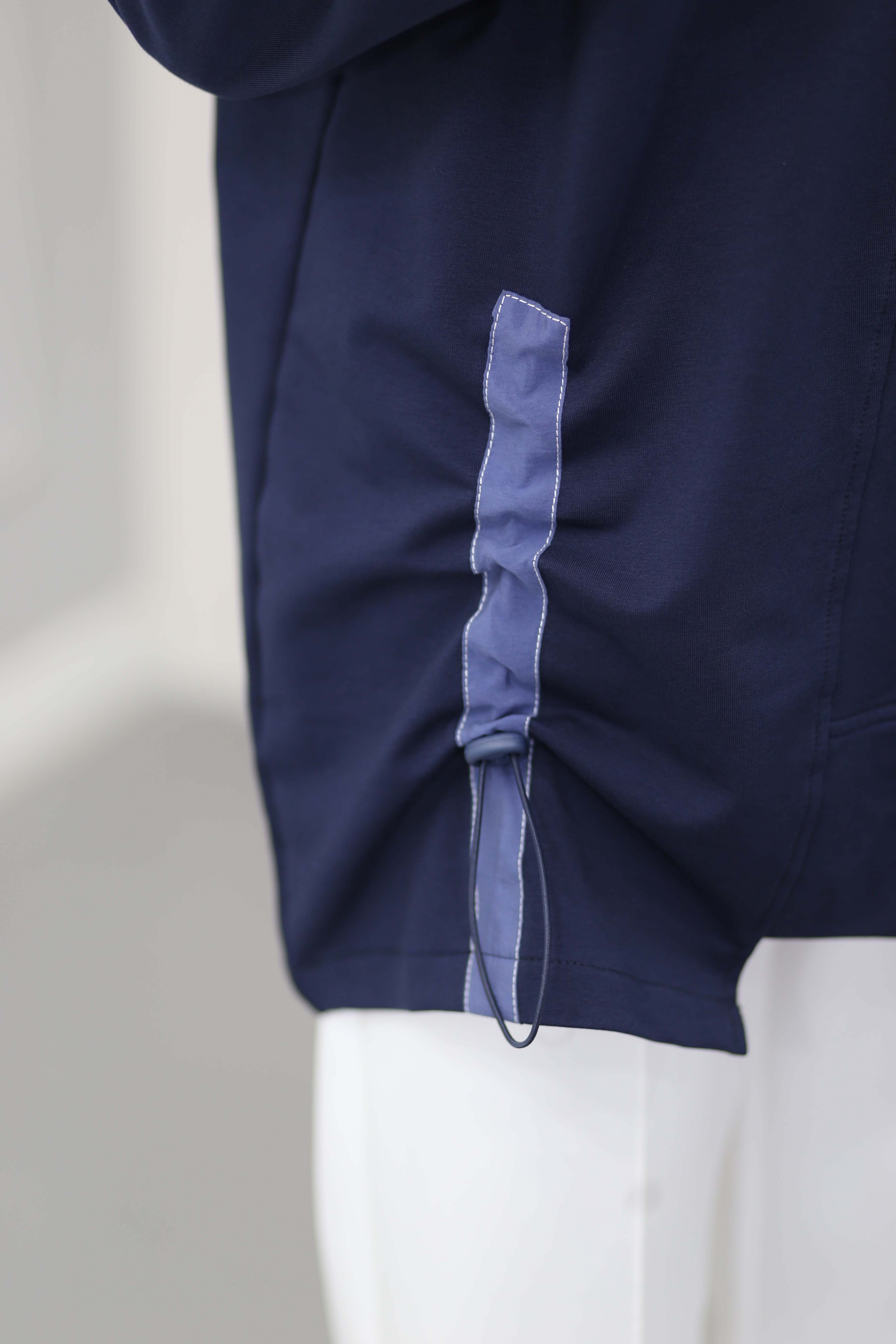 Yan Büzgülü Sweat Lacivert 6709