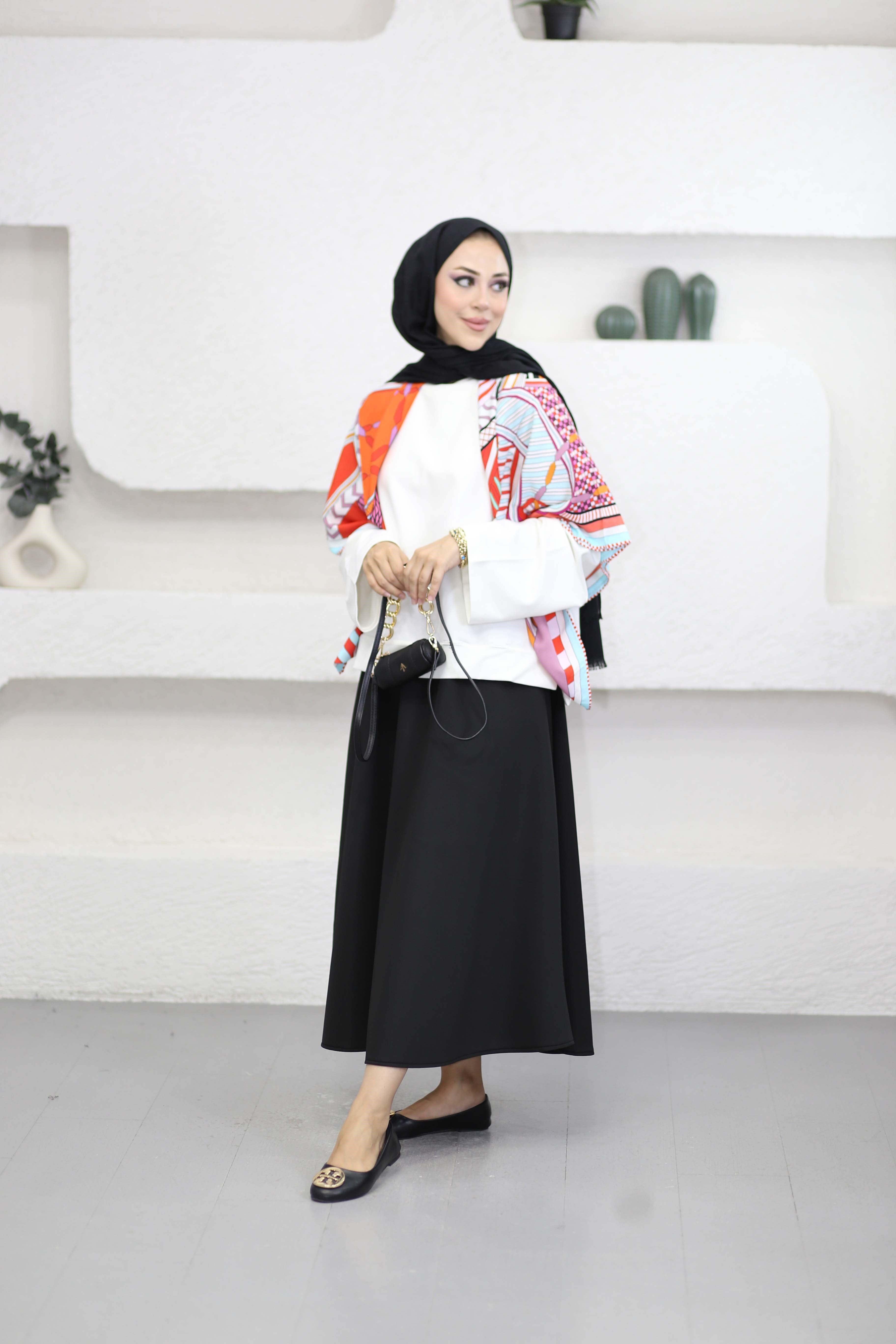 Bisiklet Yaka Kısa Sweat Beyaz 3562