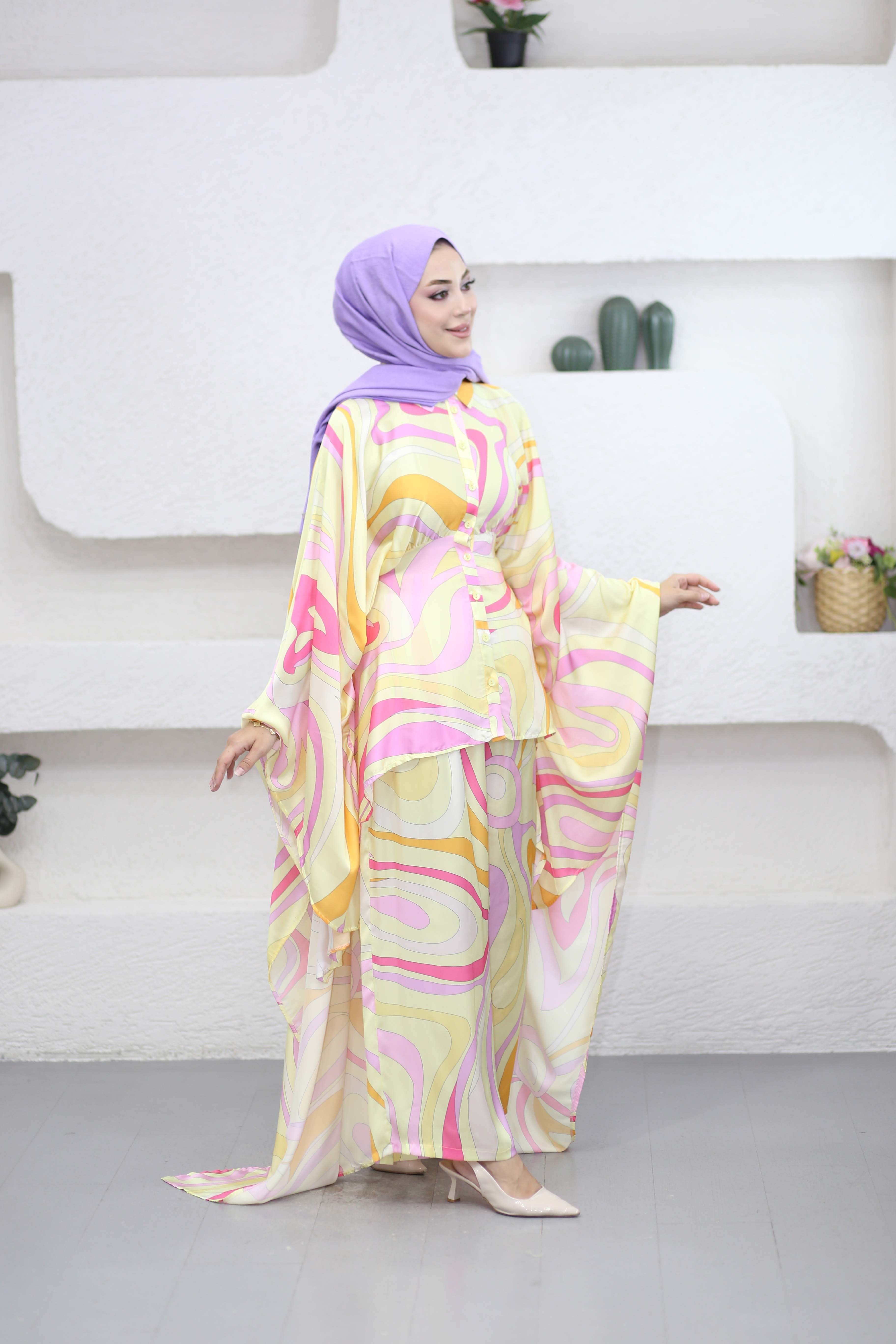 Angels Abaya Takım Sarı 0101