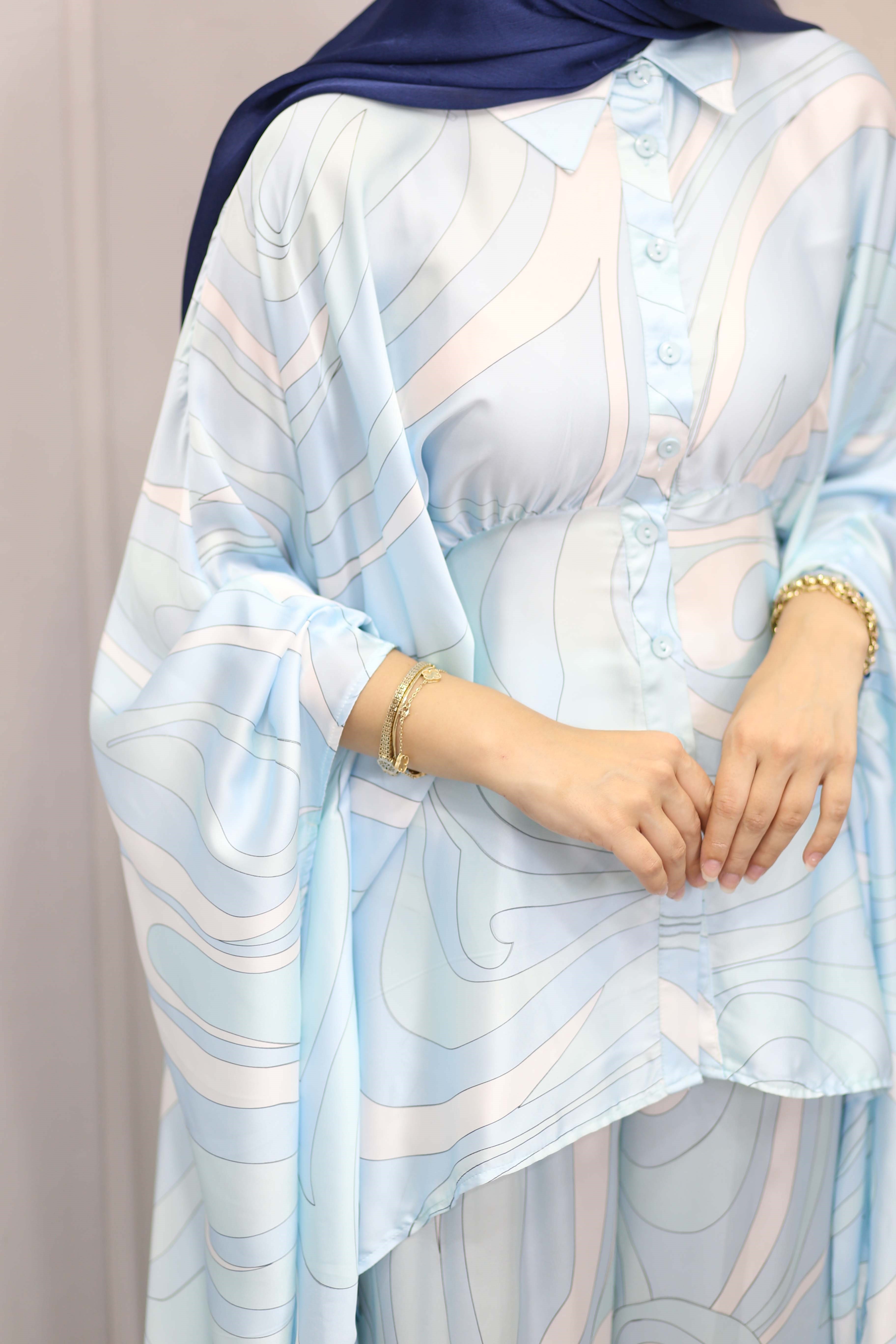 Angels Abaya Takım Bebe Mavi 0101