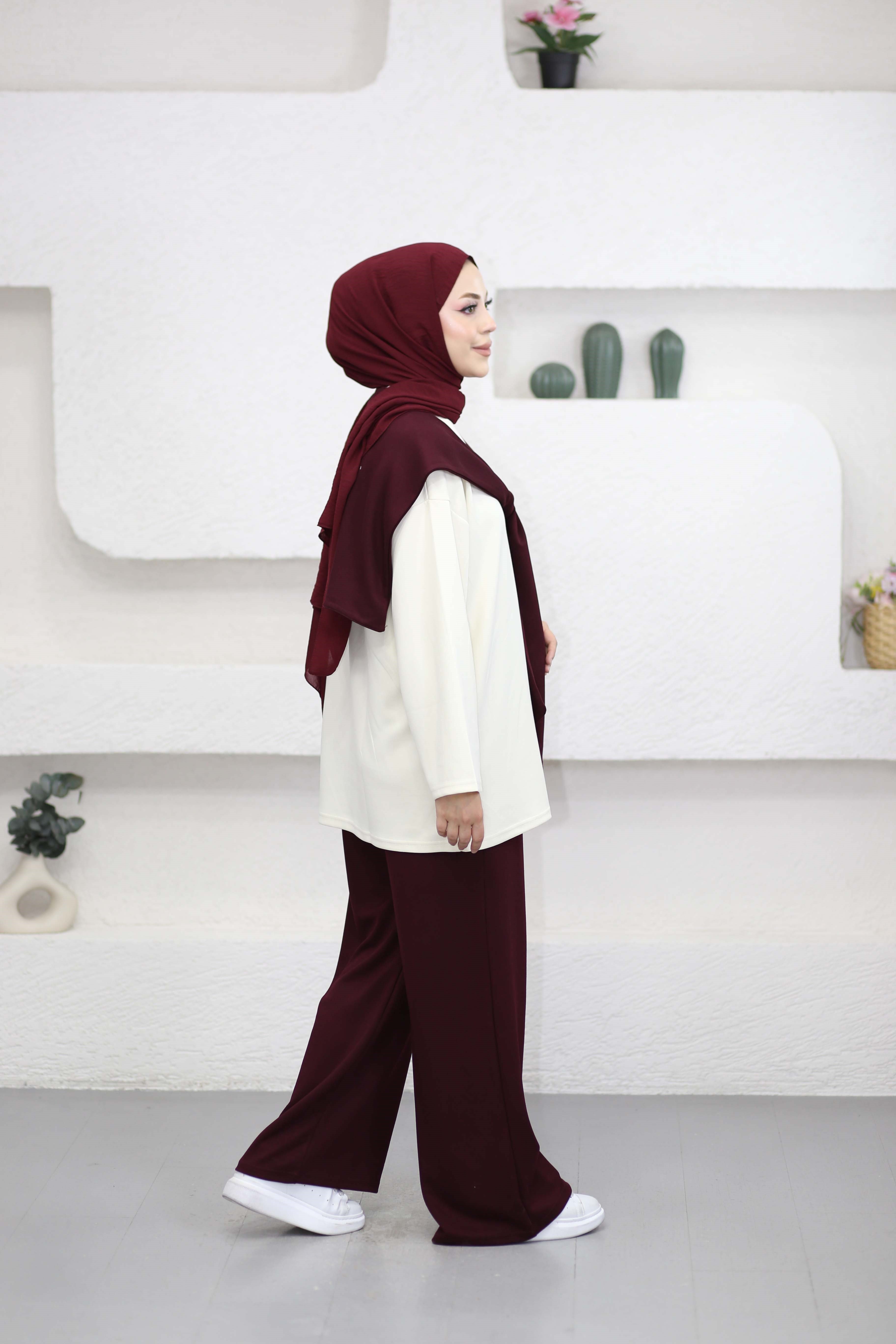 Atkılı Basıc Takım Bordo 9081