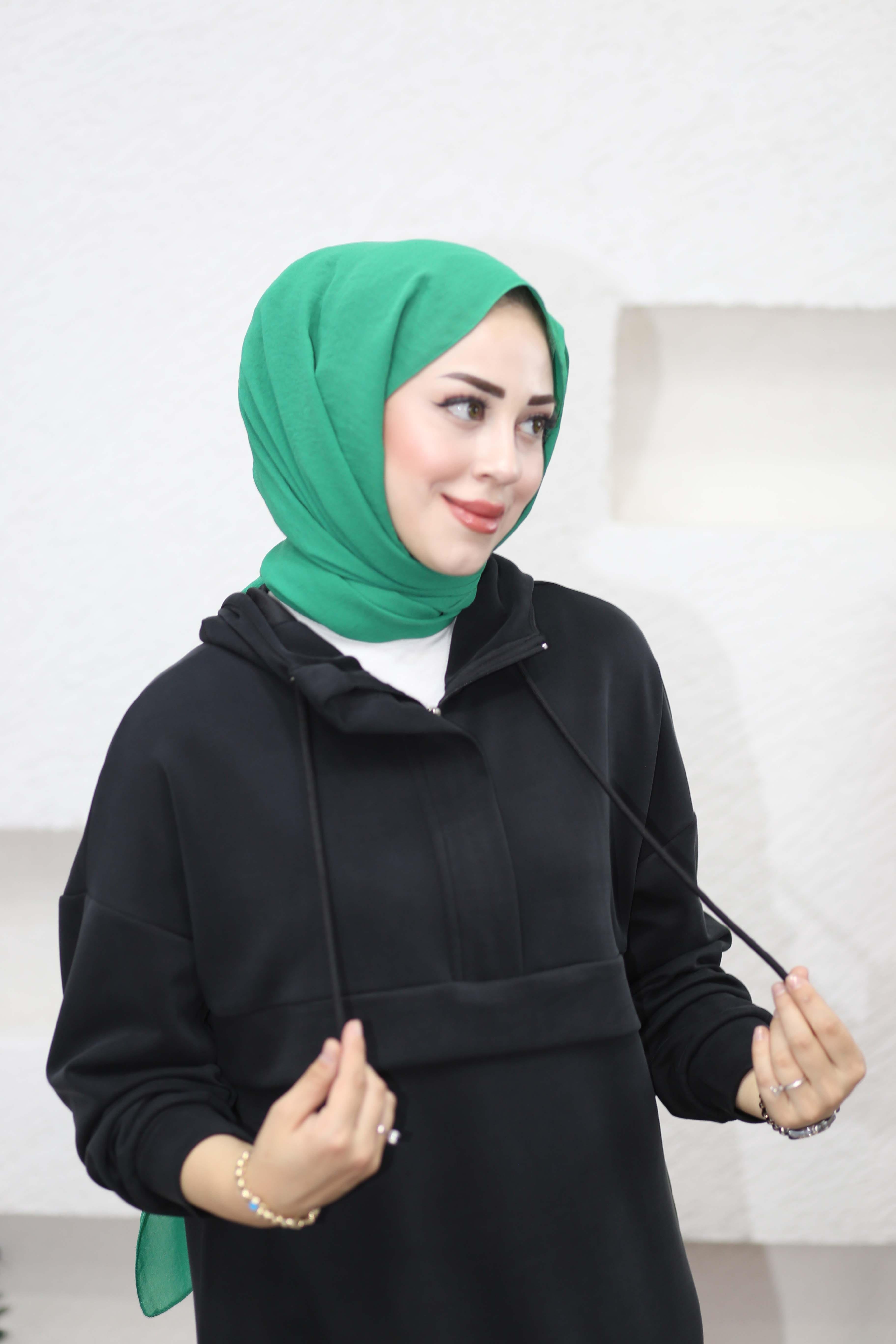 Fermuar Yaka Spor Takım Siyah 7056
