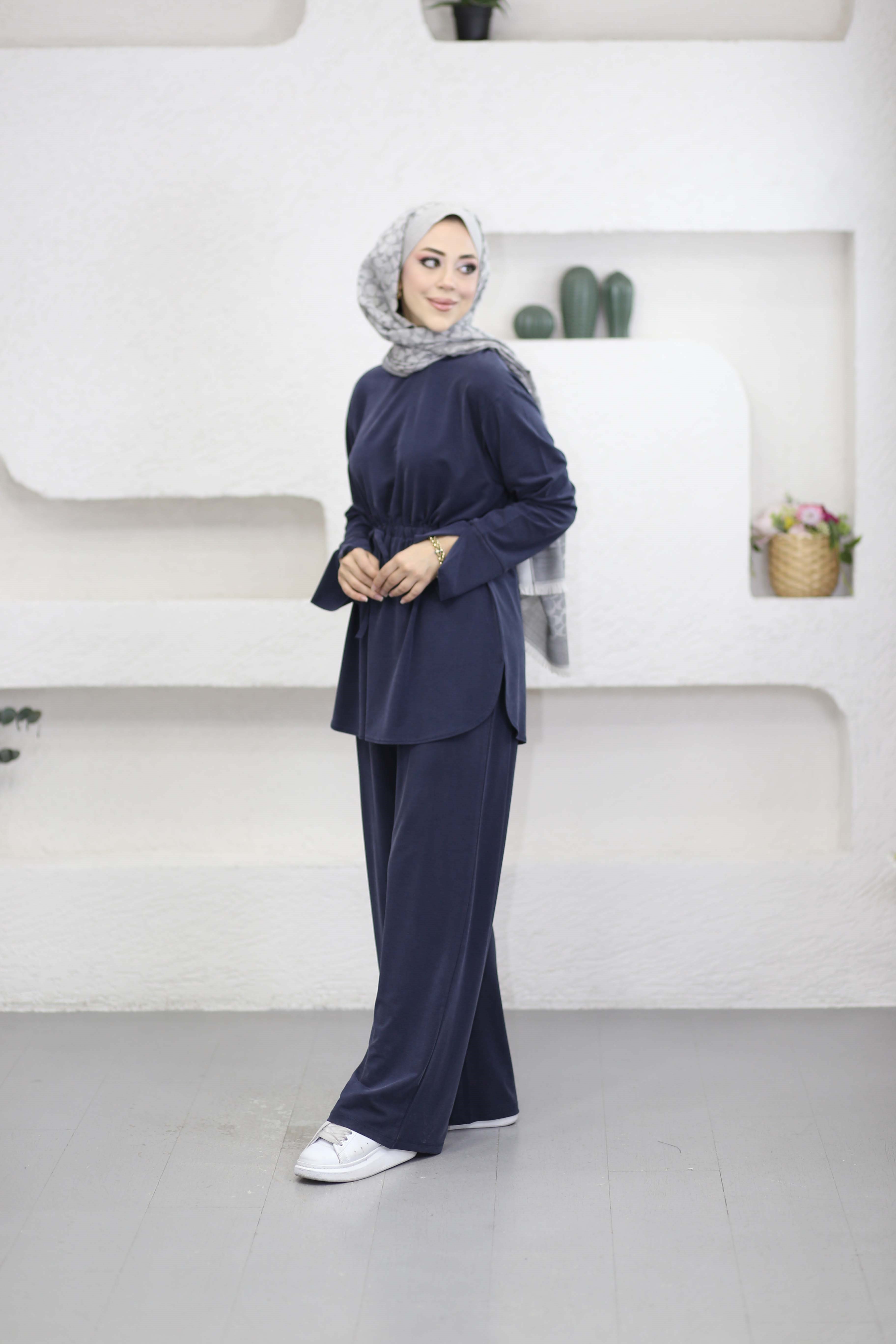 Beli Tünelli Bağlamalı Takım Lacivert 6504