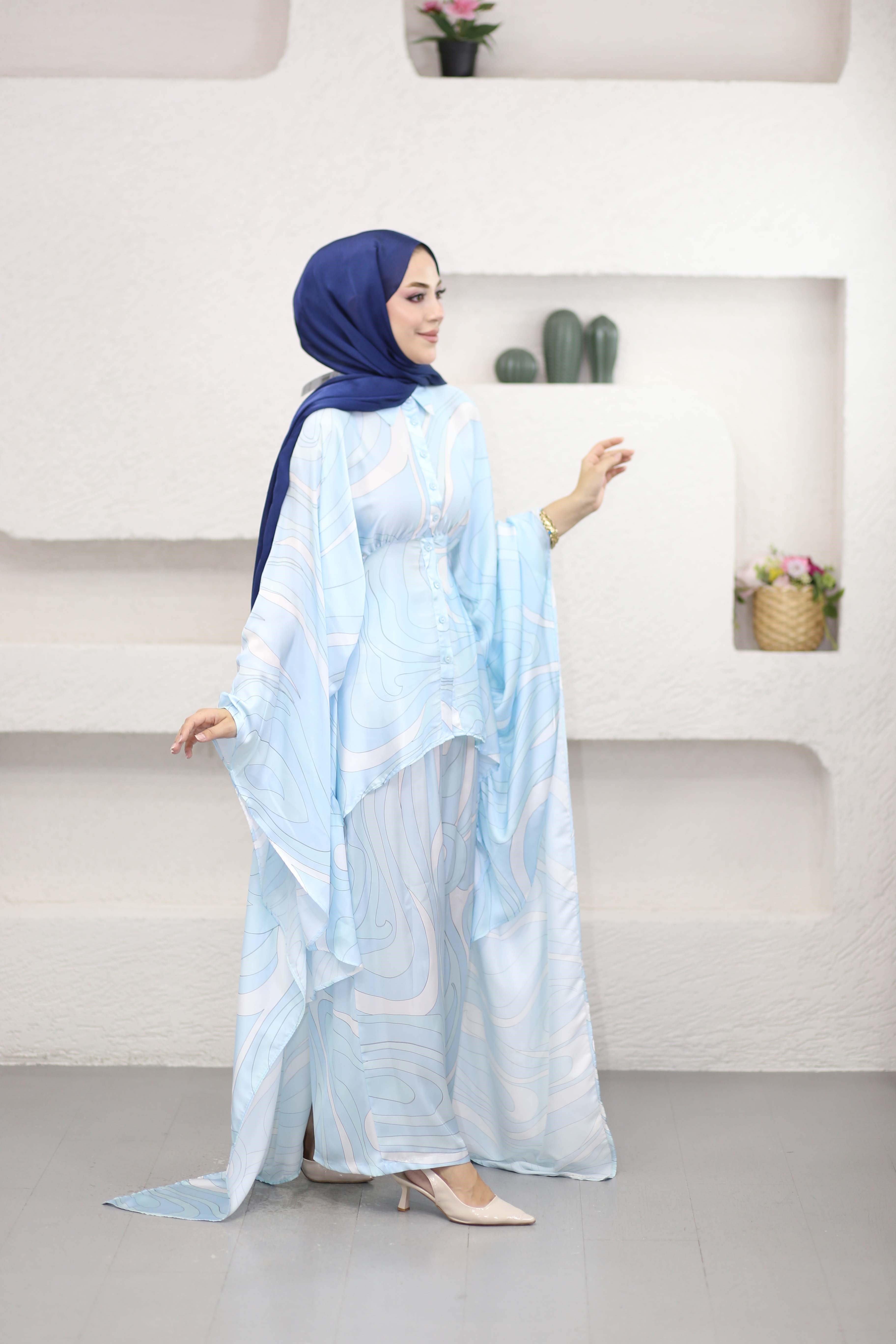 Angels Abaya Takım Bebe Mavi 0101