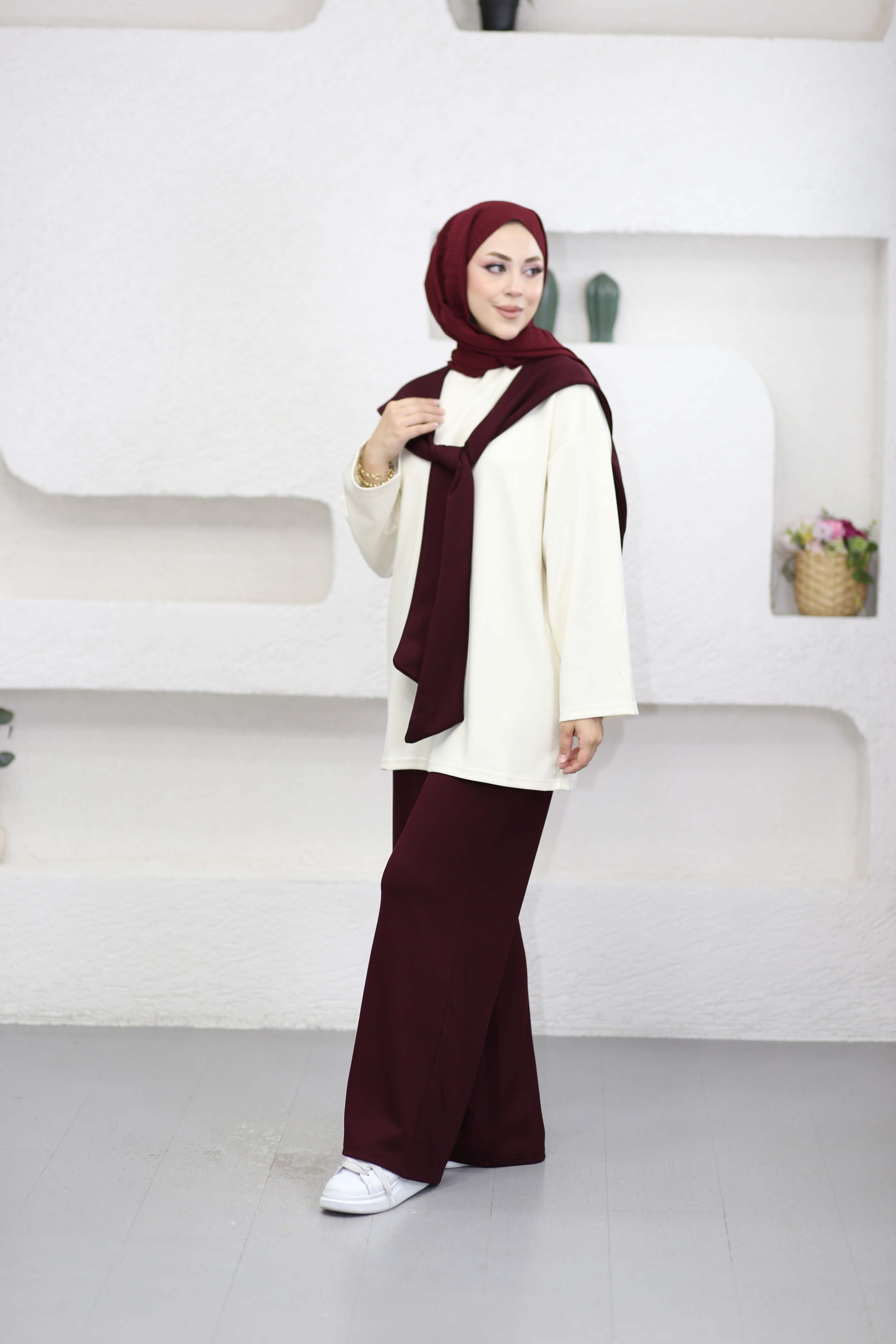 Atkılı Basıc Takım Bordo 9081