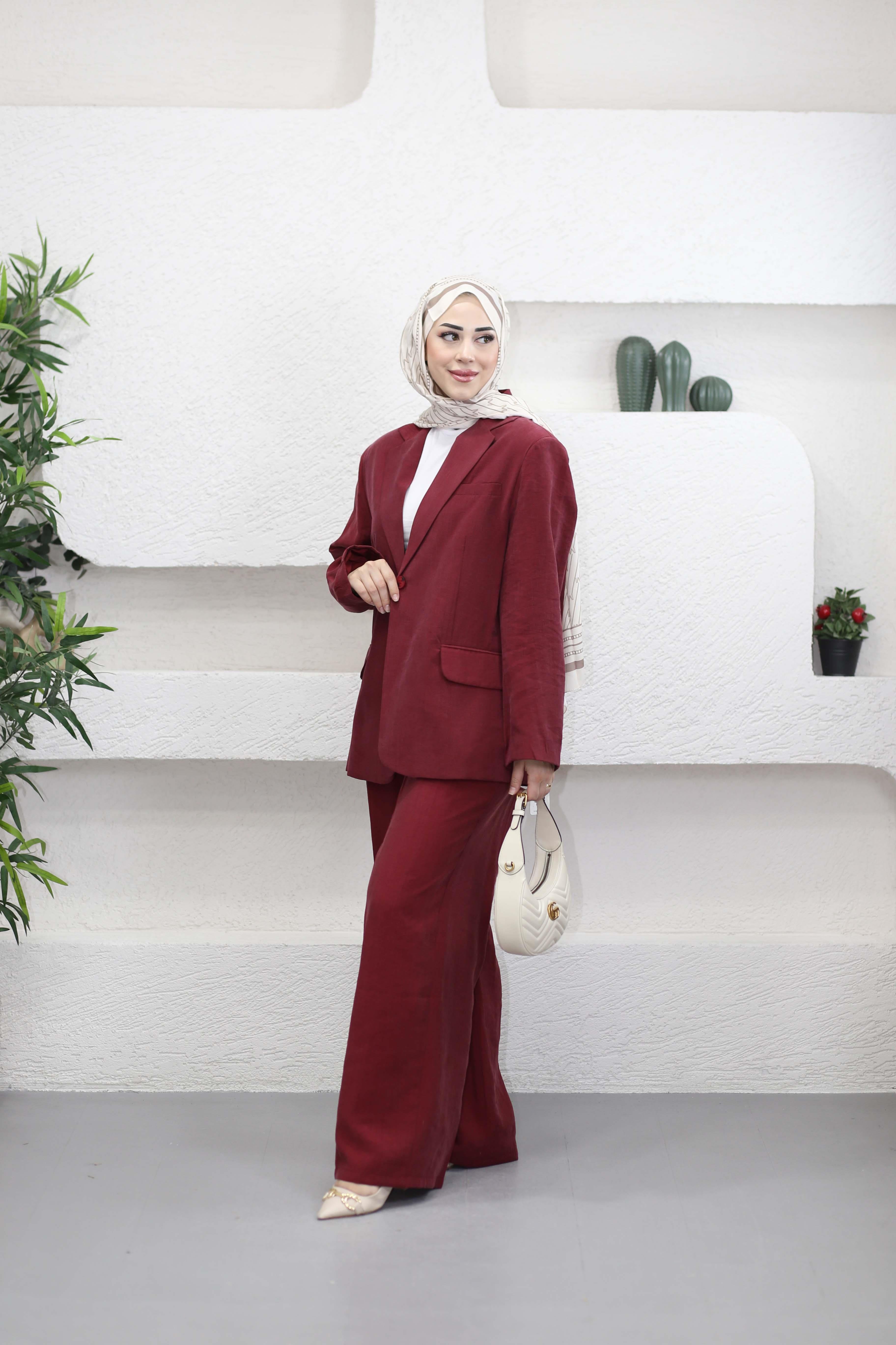 Cupra Blazer Ceket Takım Bordo 25133