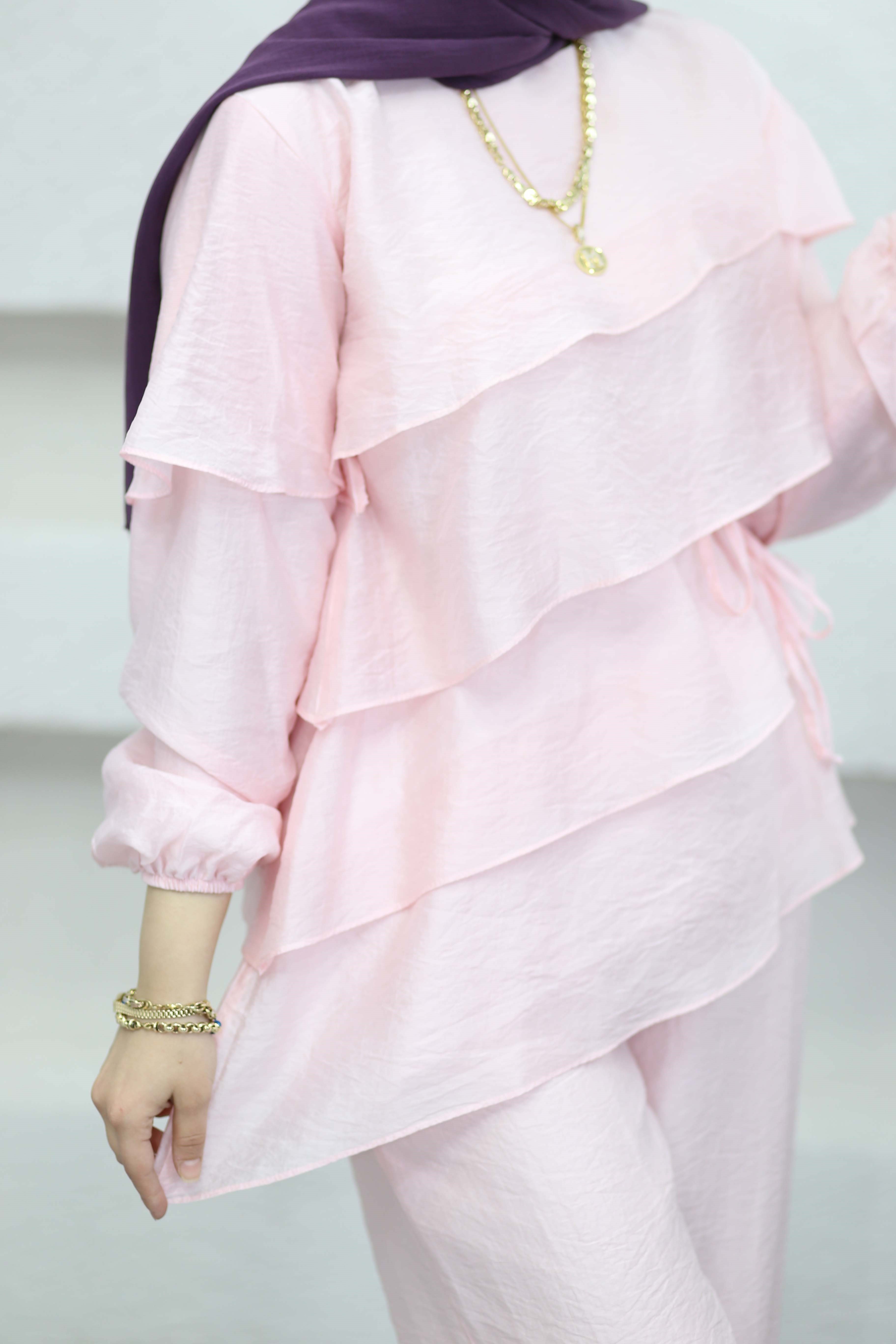 Katlı Pantolon Takım Pembe 7362