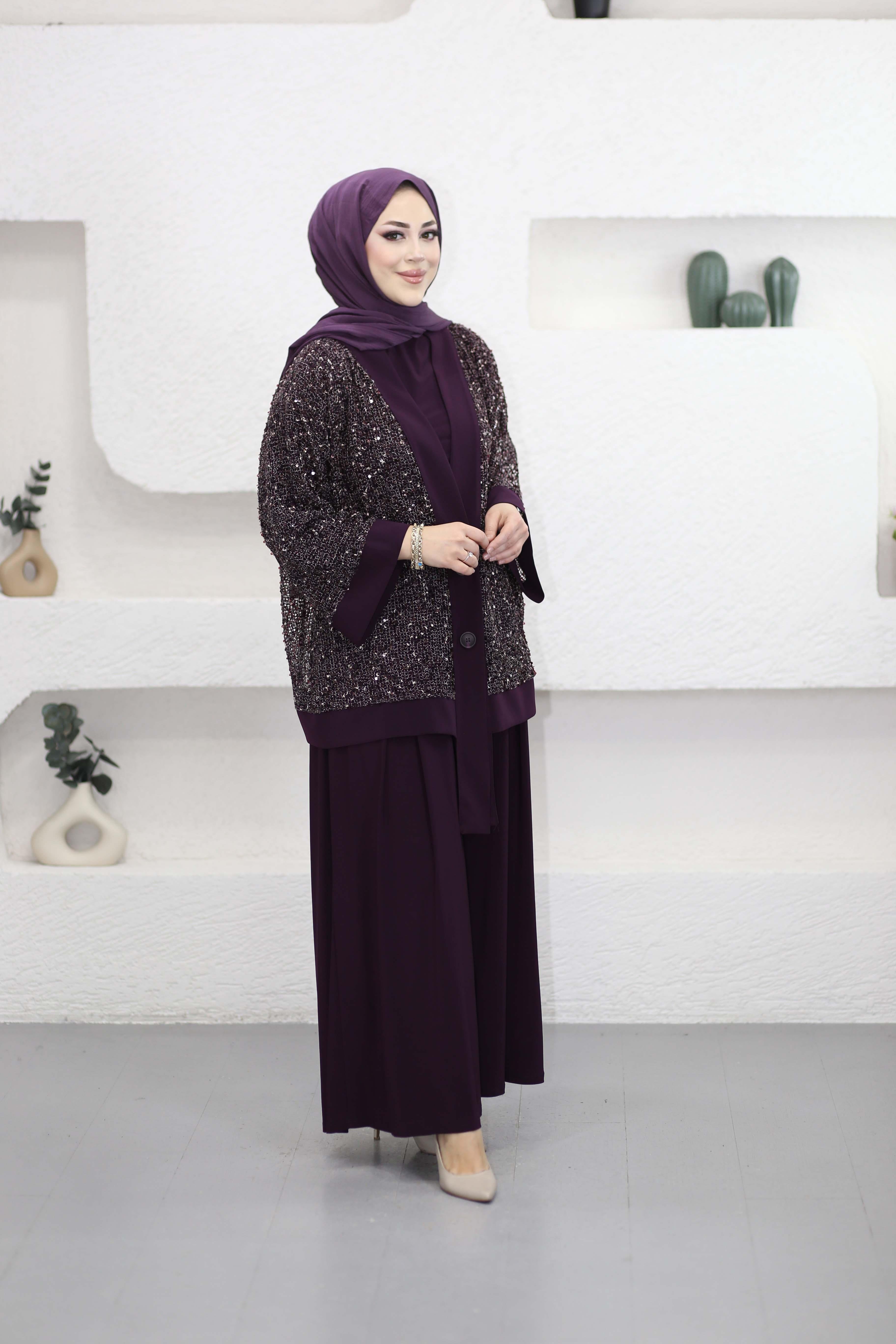 Premium Stil Takım Mor 6492