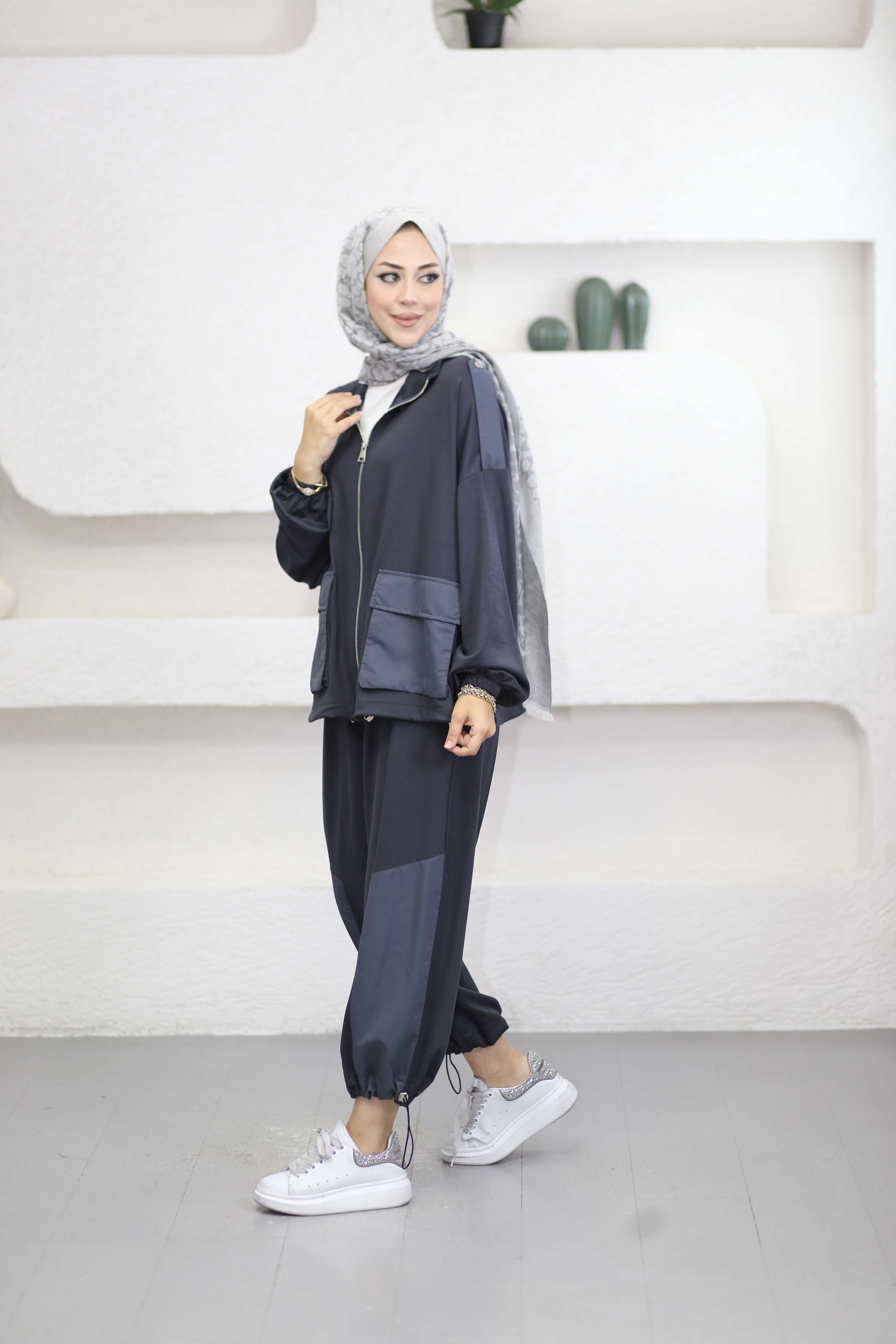Pantolon Büzgülü Takım Füme 22937