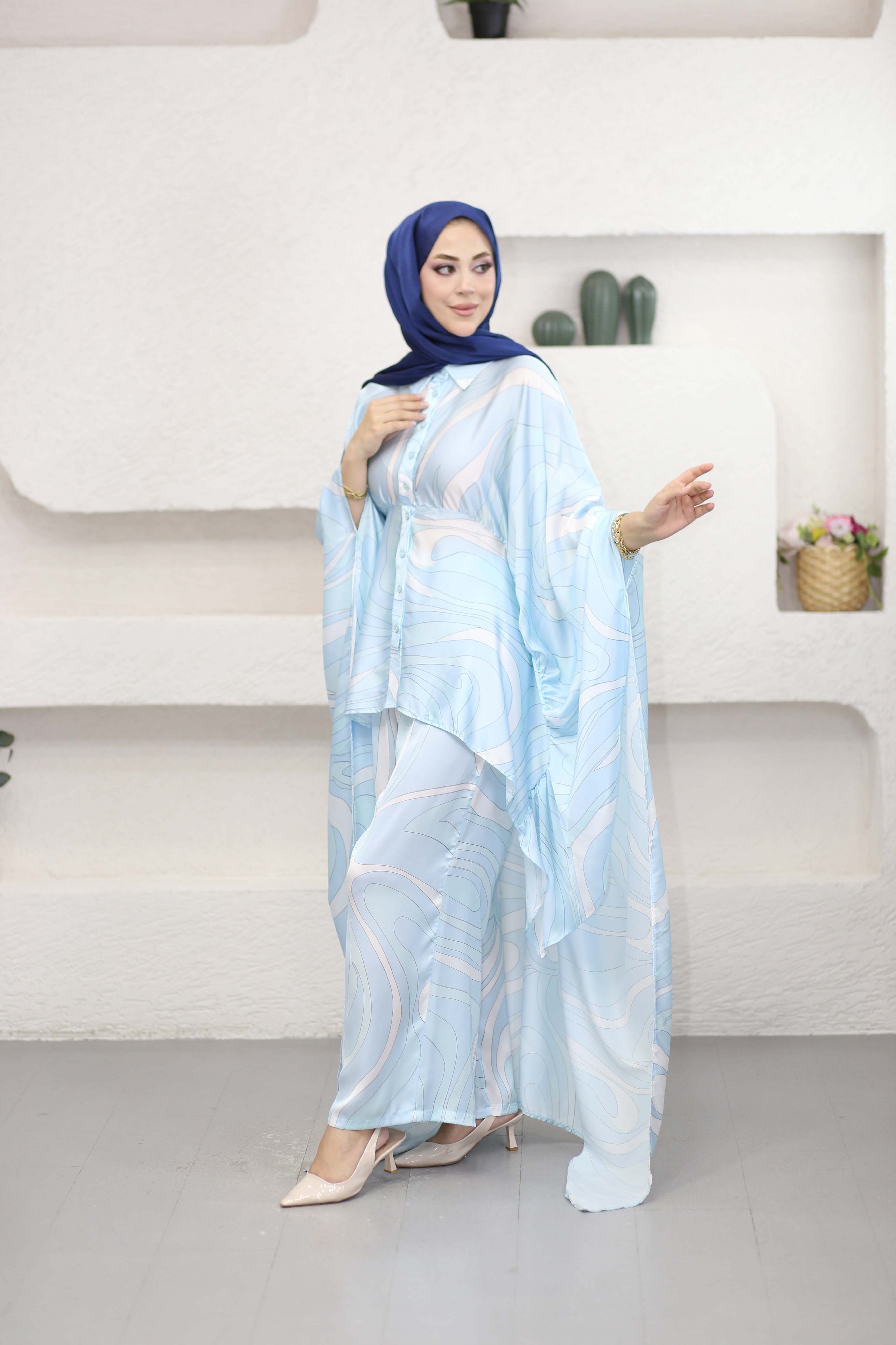 Angels Abaya Takım Bebe Mavi 0101