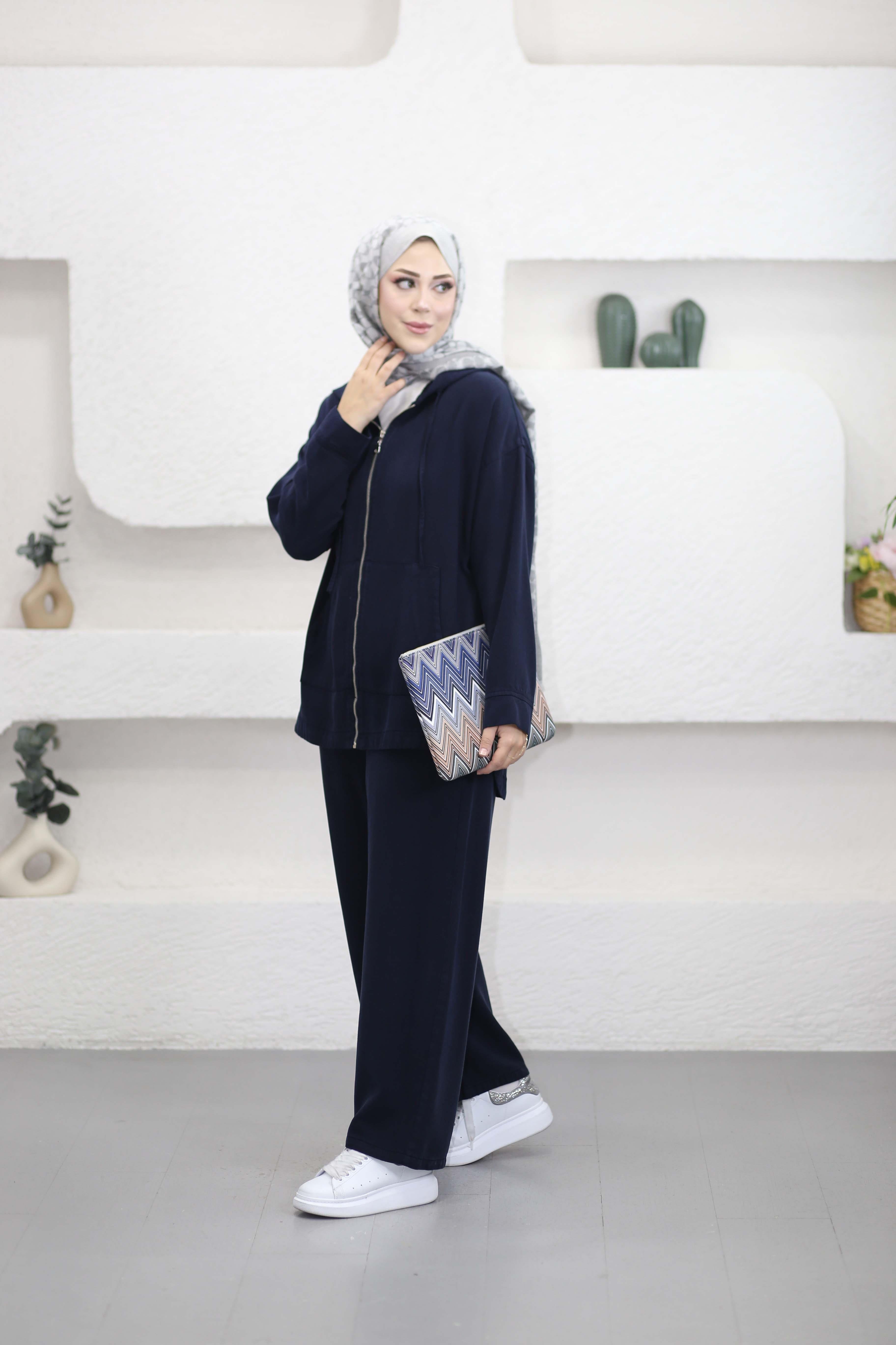 Fermuarlı Zeynep Takım Lacivert 7433