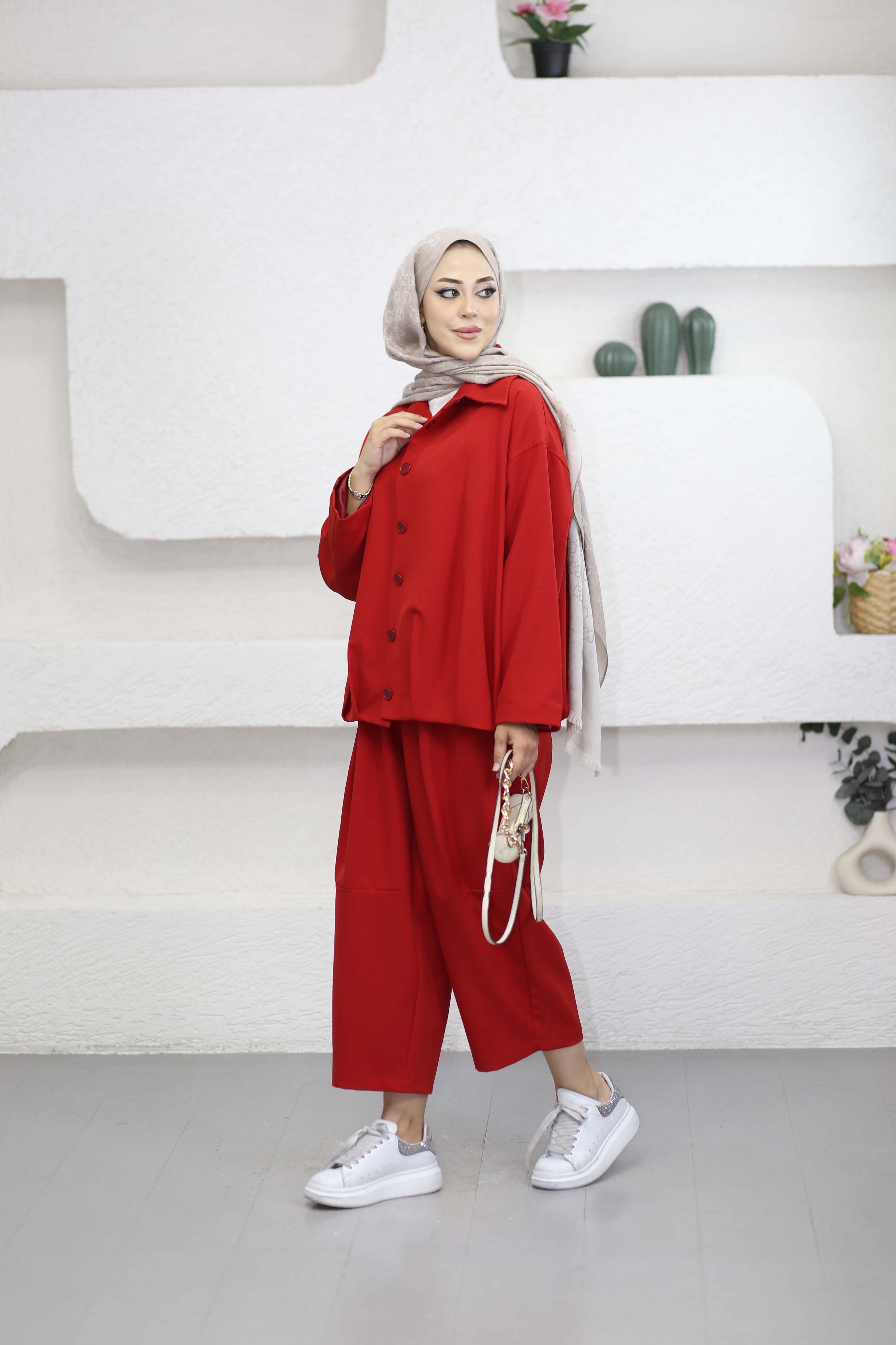 Bomber Ceketli Takım Kırmızı 2439