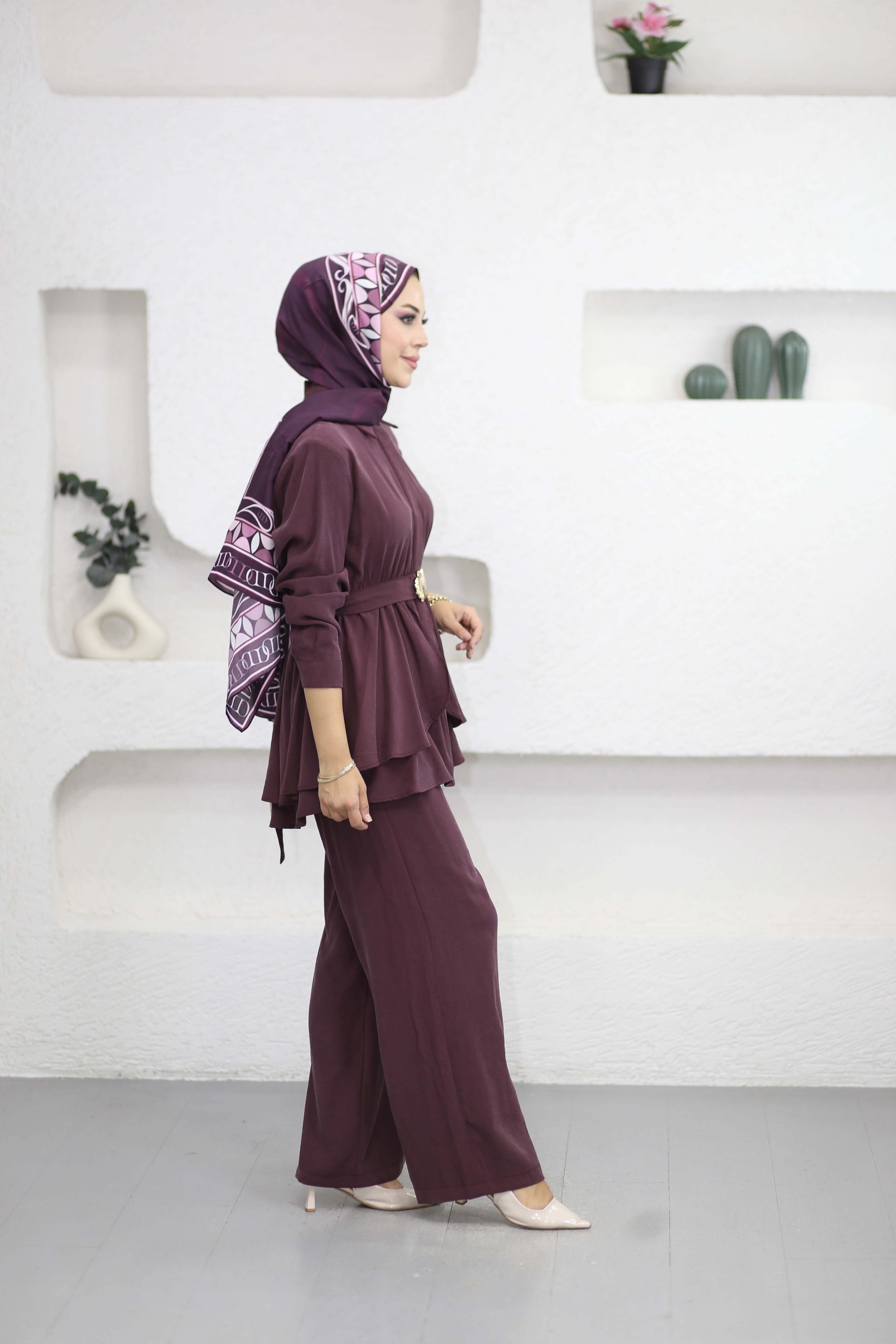 Gold Geçirme Kuşaklı Takım Mürdüm 274804