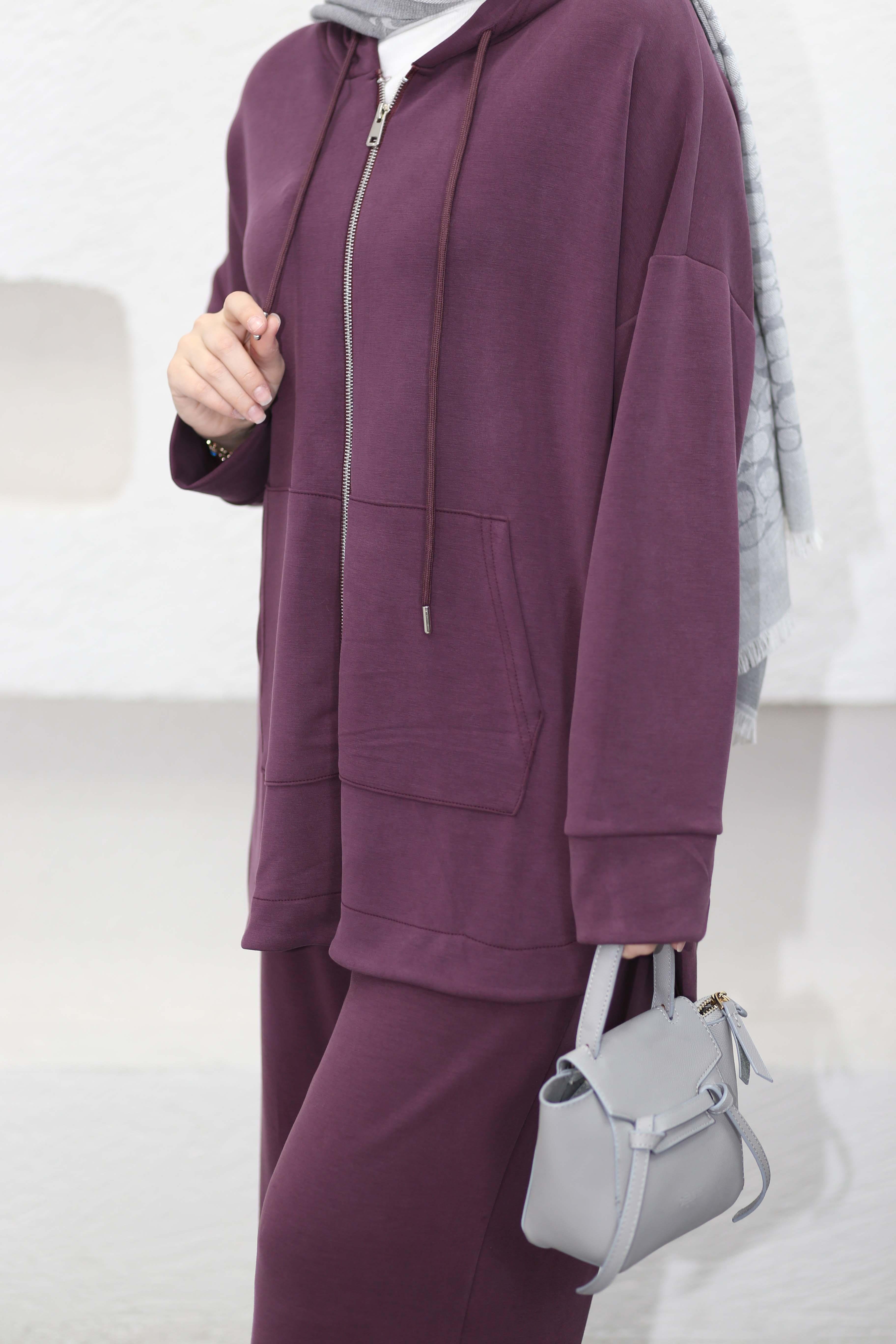 Fermuarlı Bol Oysho Takım Bordo 2290
